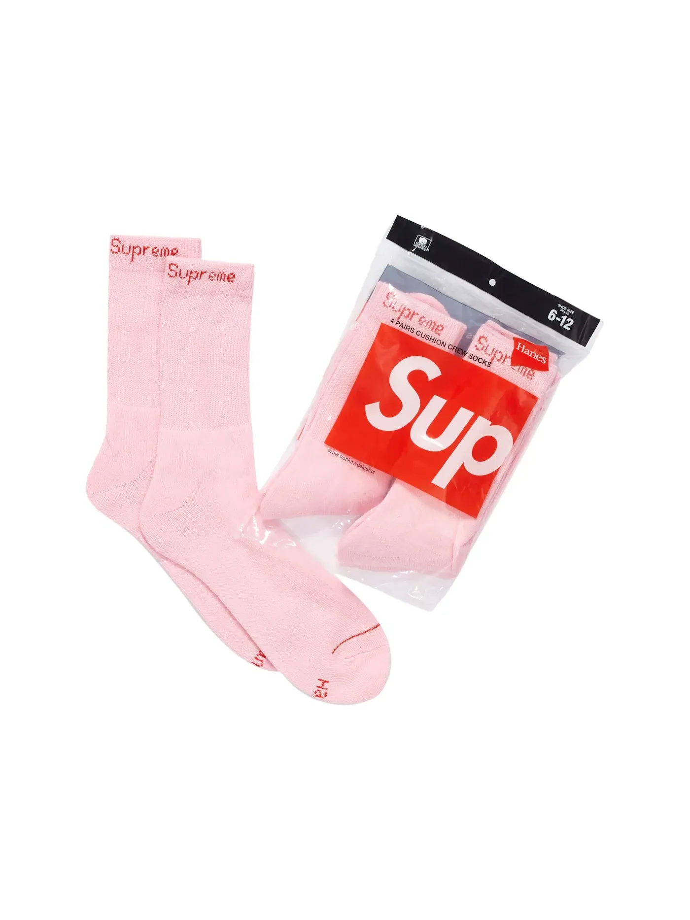 Детские носки с принтом (4 пары) Supreme — изображение 1 из 1, розовый