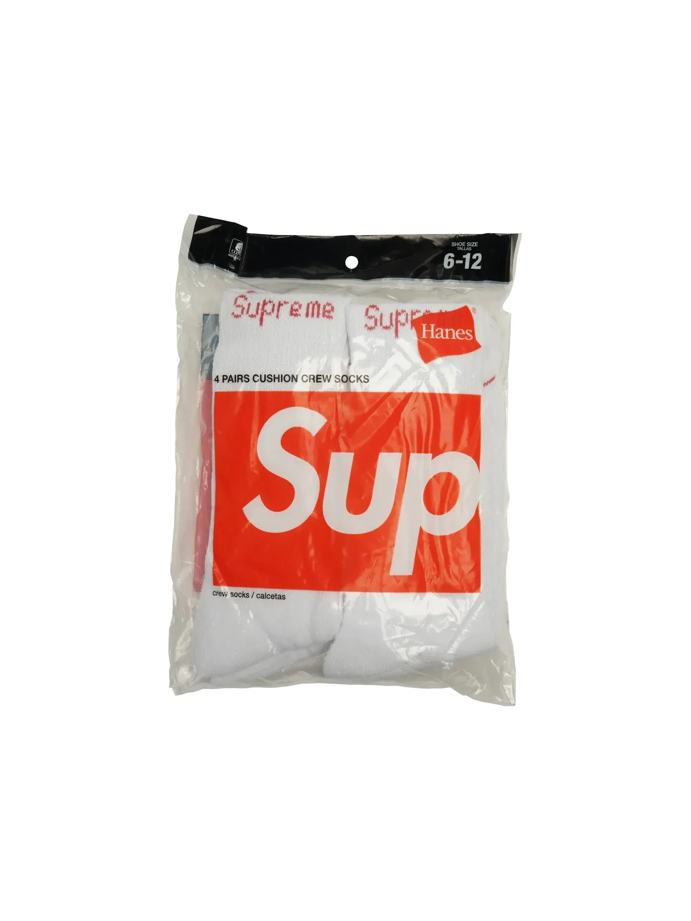 Детские носки Supreme Hanes Crew Socks (4 Pack) — изображение 1 из 1, белый