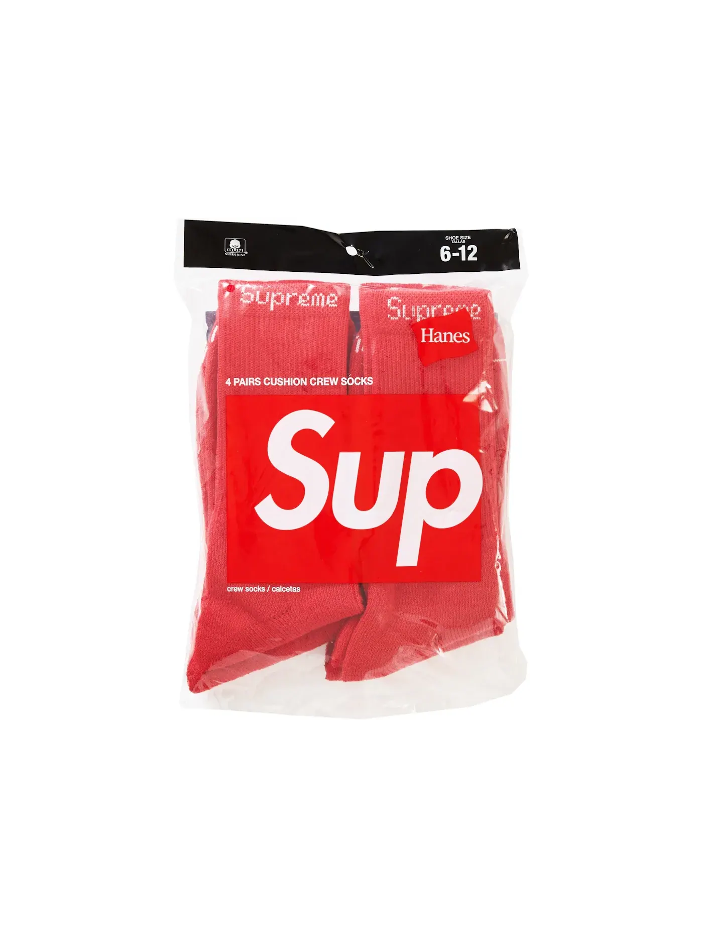 Детские носки Supreme Hanes Socks (4 Pack) — изображение 3 из 3, красный
