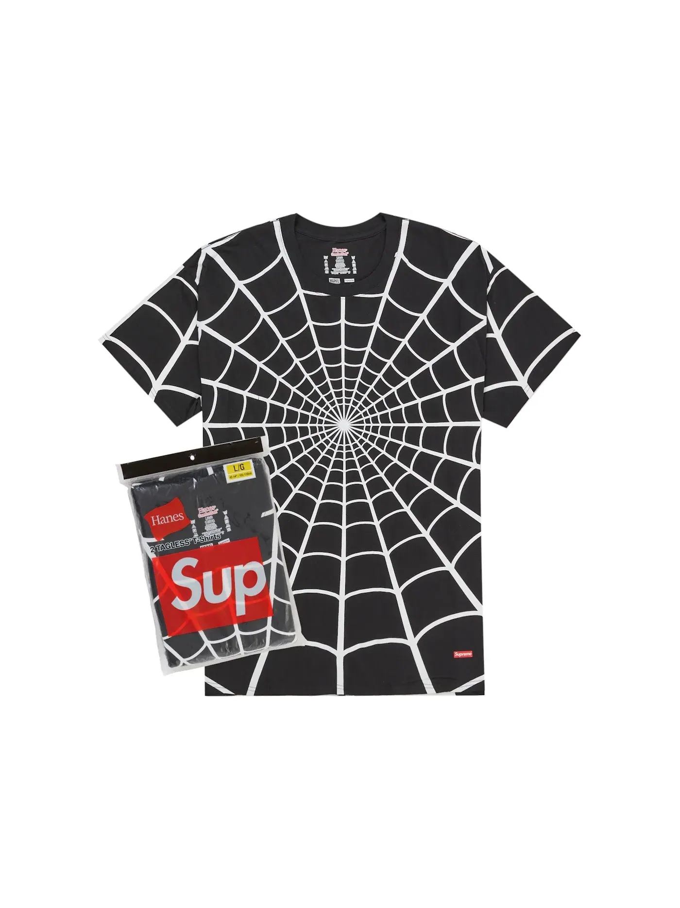 Мужской комплект футболок с принтом Spider-Man Supreme Hanes — изображение 1 из 3, черный