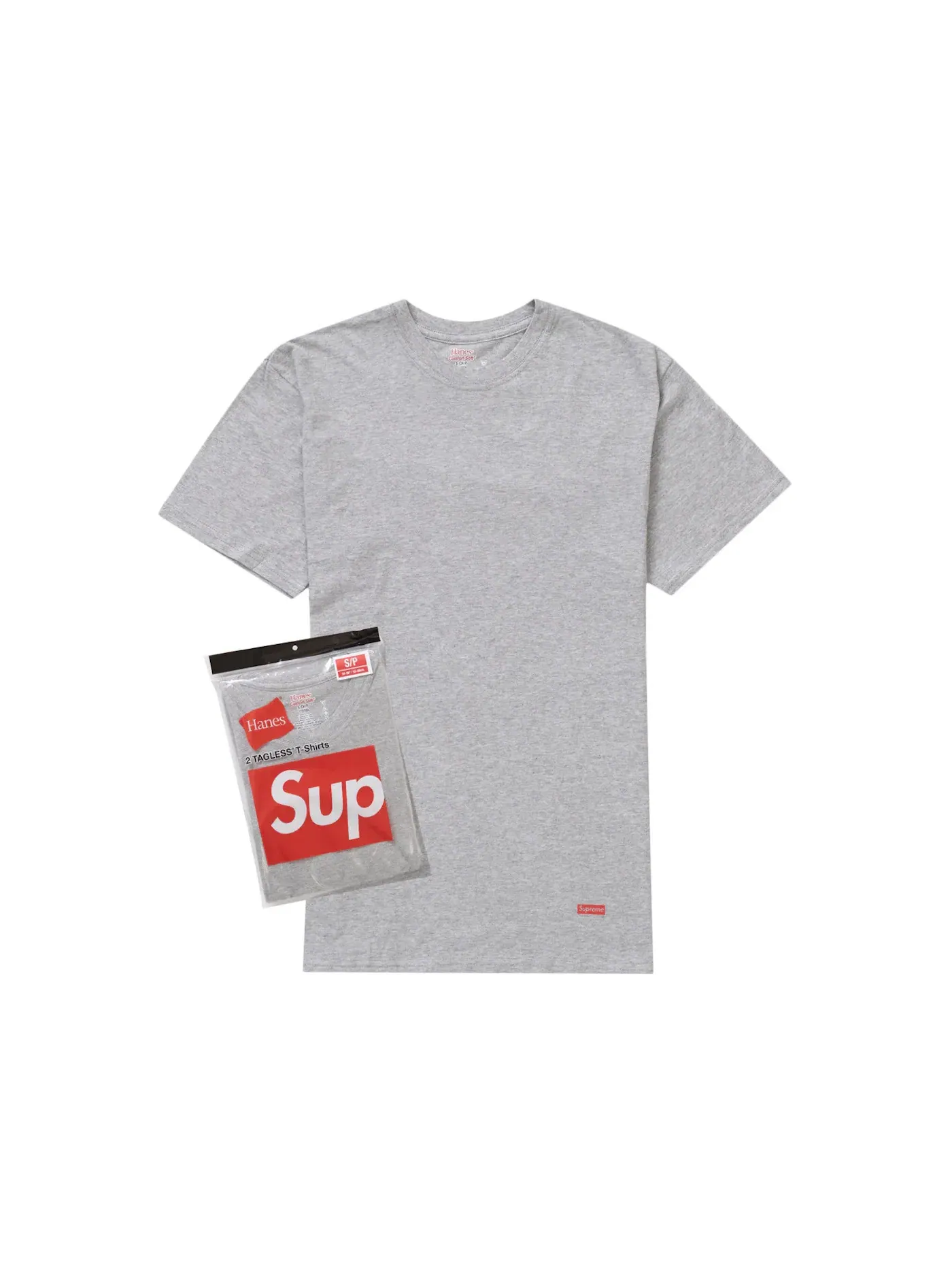 Мужской комплект футболок с коротким рукавом Tees (2 Pack) Supreme — изображение 1 из 1, серый