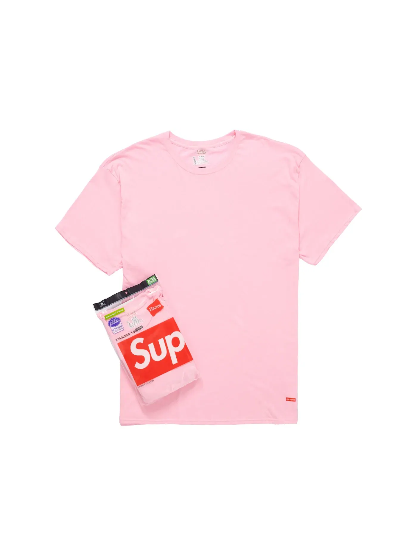 Детские футболки с принтом, комплект 2 шт, (2 Pack) Supreme — изображение 1 из 1, розовый