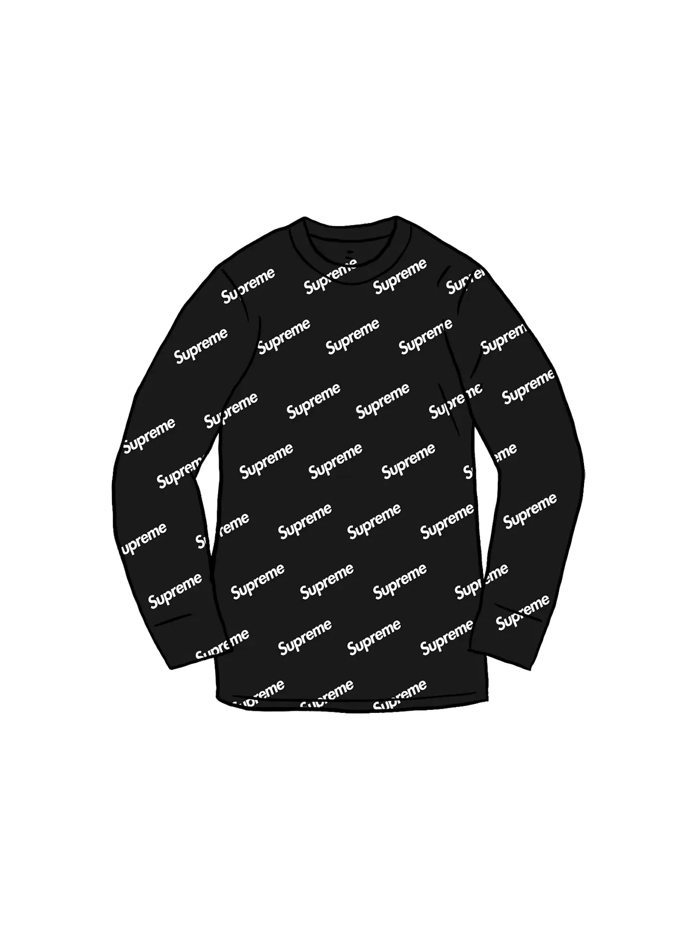 Мужская термобельевая футболка с принтом Thermal Crew Supreme — изображение 1 из 1, черный
