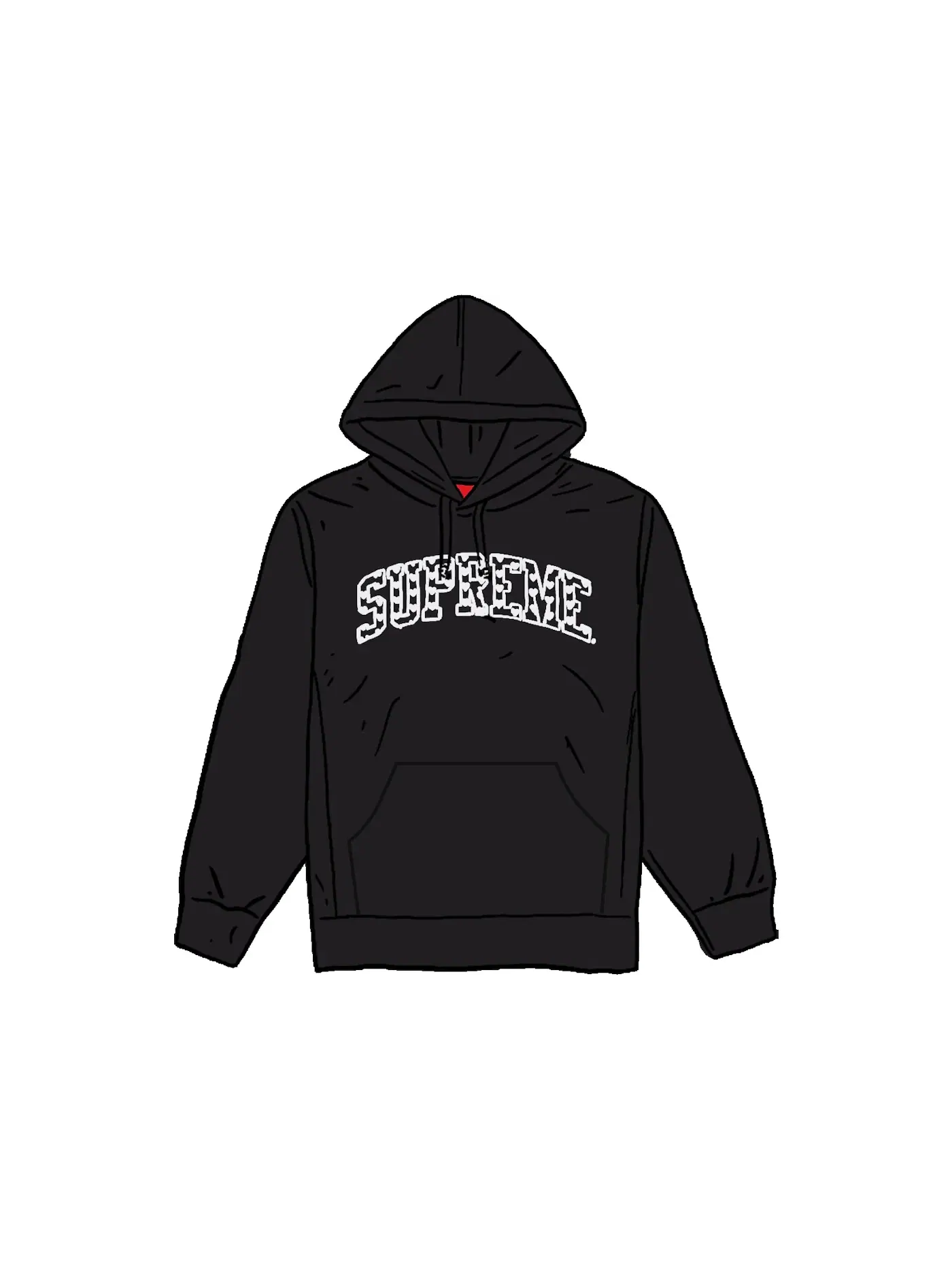 Мужской худи с капюшоном с принтом Supreme Hearts Arc Sweatshirt Supreme — изображение 1 из 1, черный