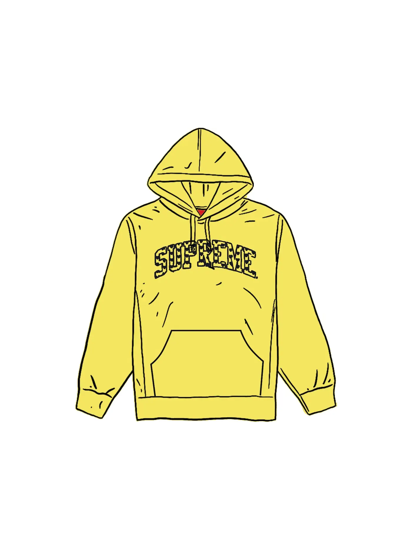 Мужской худи с капюшоном с принтом Supreme Hearts Arc Supreme — изображение 1 из 1, желтый