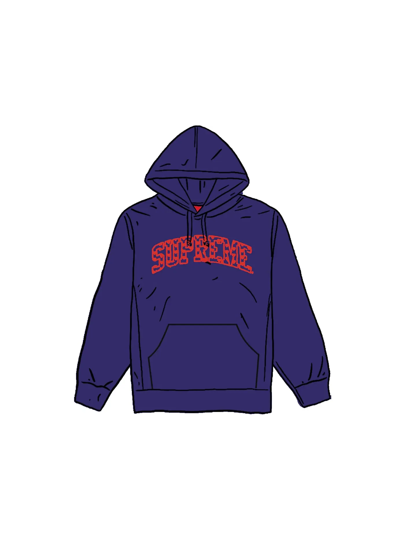 Мужское худи с капюшоном с принтом Supreme Hearts Arc Sweatshirt Supreme — изображение 1 из 1, темно-синий