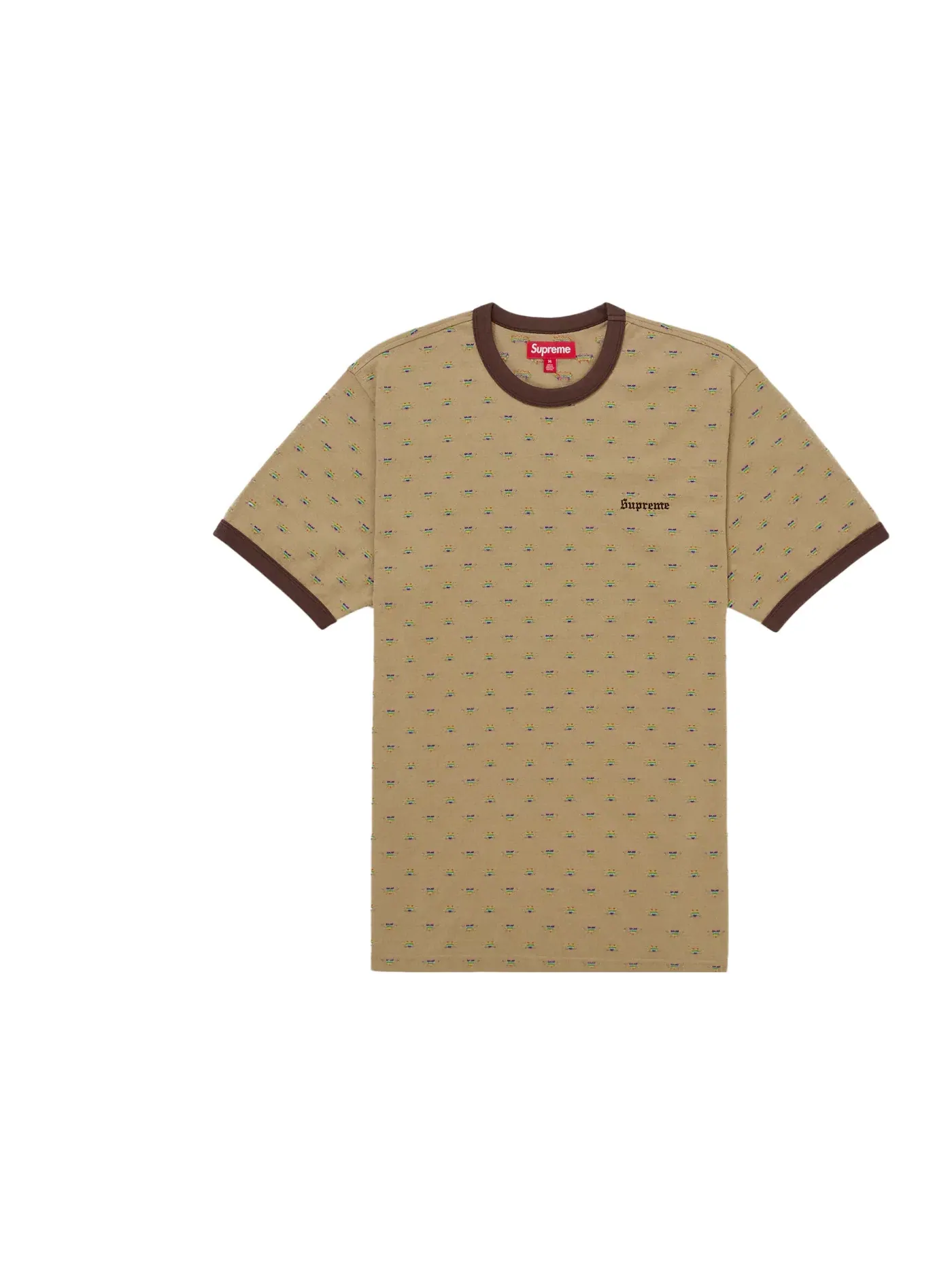 Мужская футболка с интарсией Supreme Hearts Intarsia Ringer Tee Supreme — изображение 1 из 1, коричневый