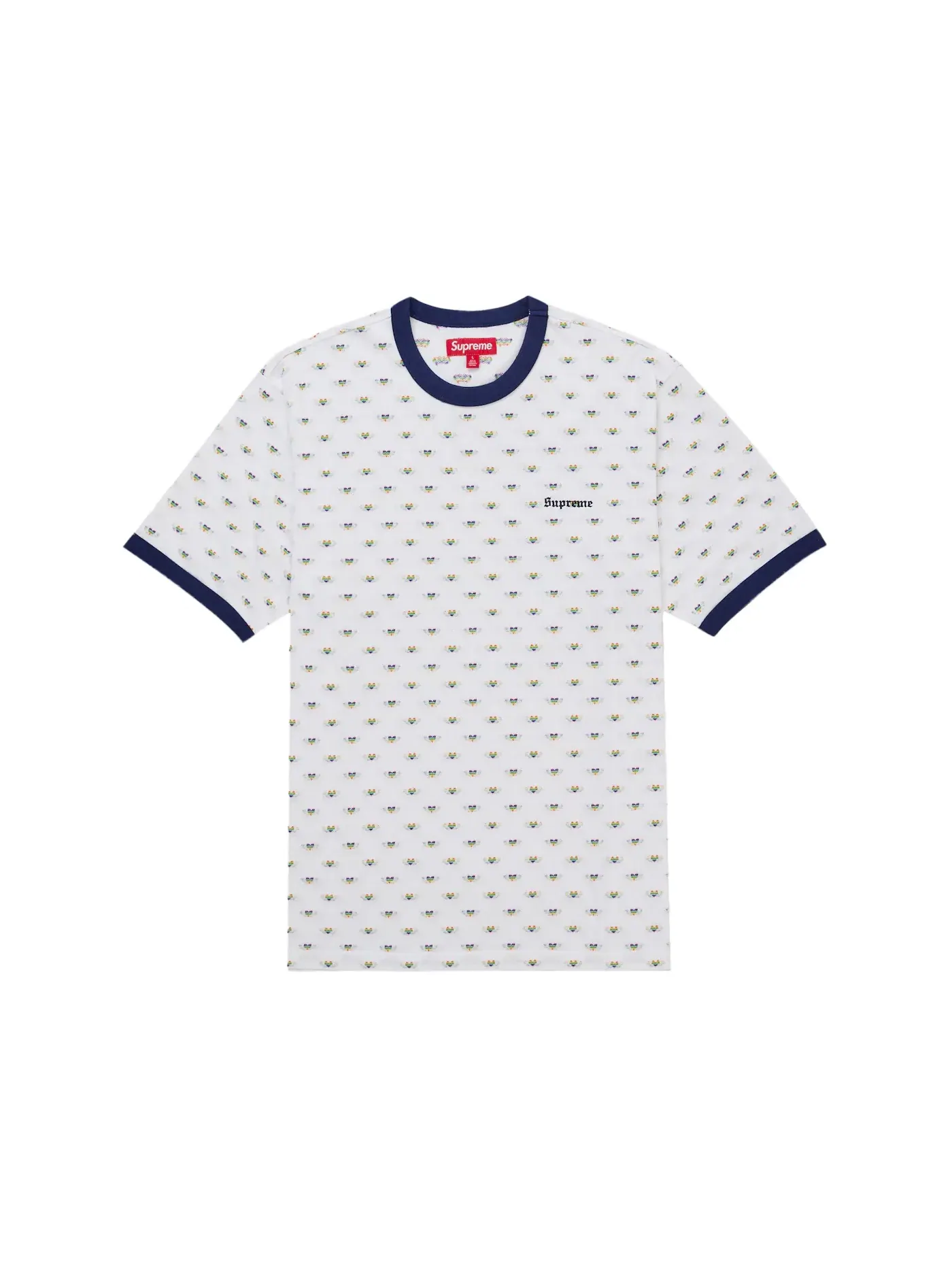 Мужская футболка с интарсией Supreme Hearts Ringer Tee Supreme — изображение 1 из 1, белый