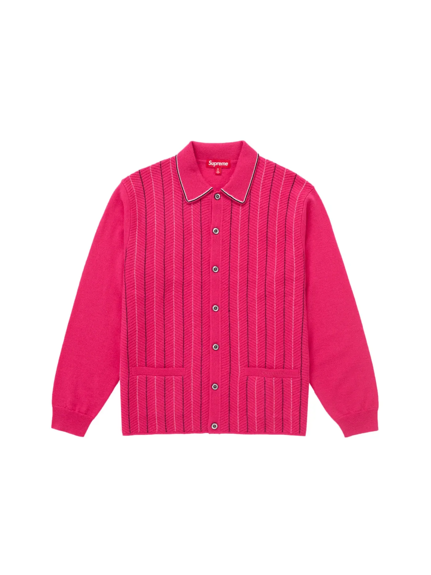 Мужской кардиган из елочки Supreme Cardigan — изображение 1 из 2, розовый