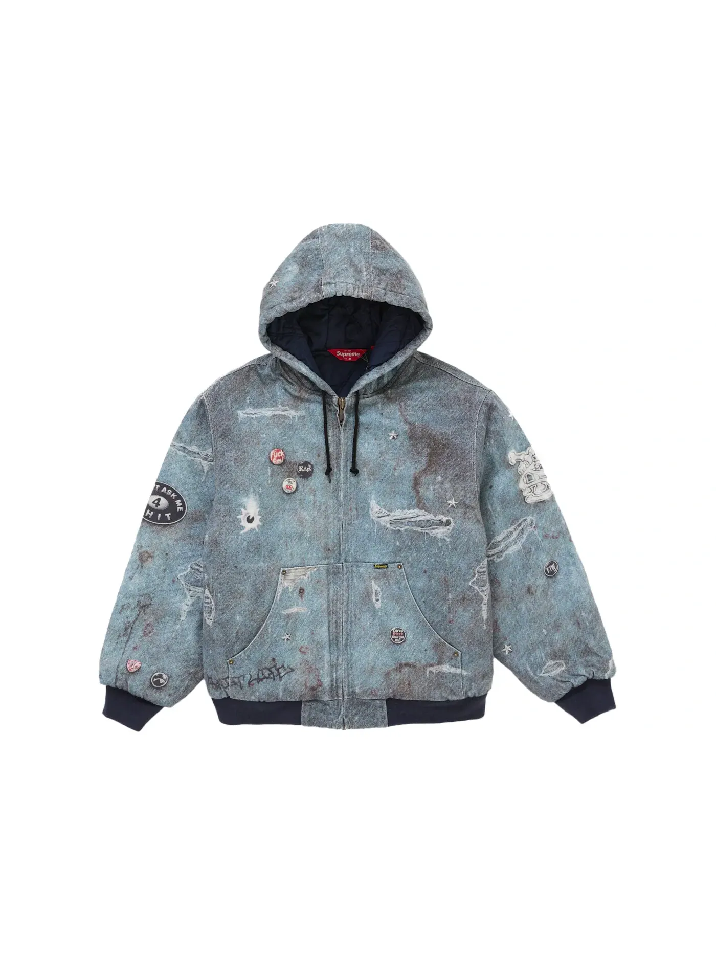 Мужская куртка с капюшоном с оптической иллюзией HJR Trompe L'oeil Supreme — изображение 1 из 3, синий