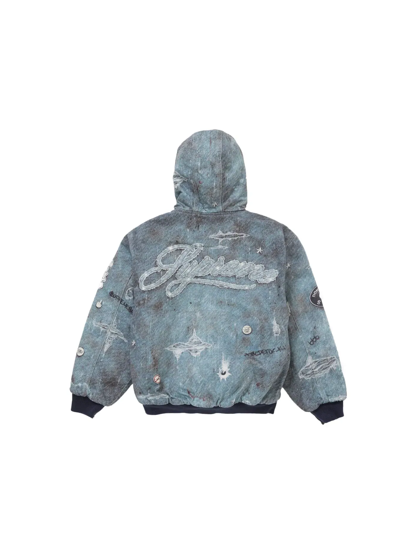 Мужская куртка с капюшоном с оптической иллюзией HJR Trompe L'oeil Supreme — изображение 3 из 3, синий