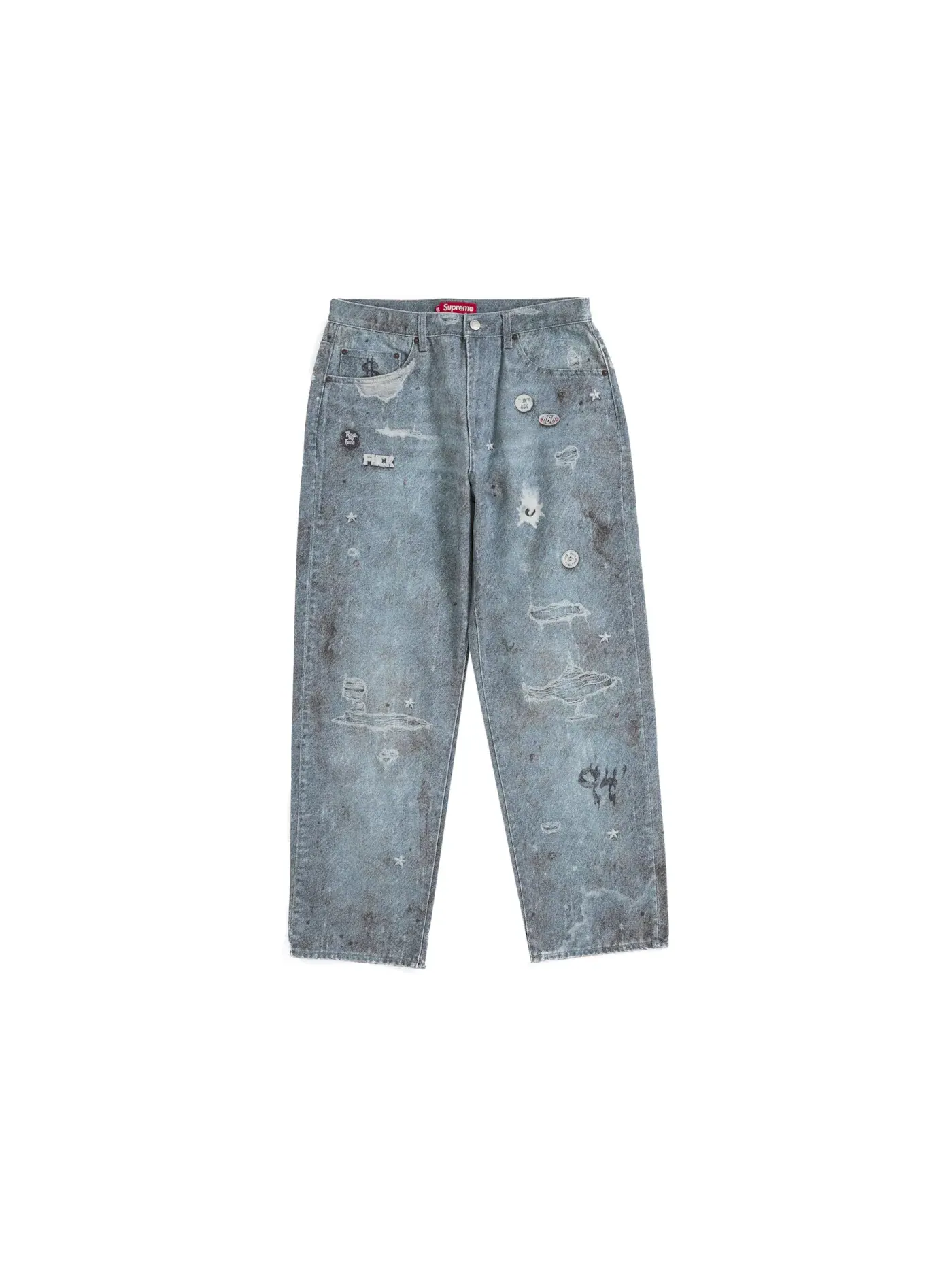 Мужские джинсы свободного кроя с оптической иллюзией HJR Trompe L'oeil Loose Fit Jean Supreme — изображение 1 из 2, синий