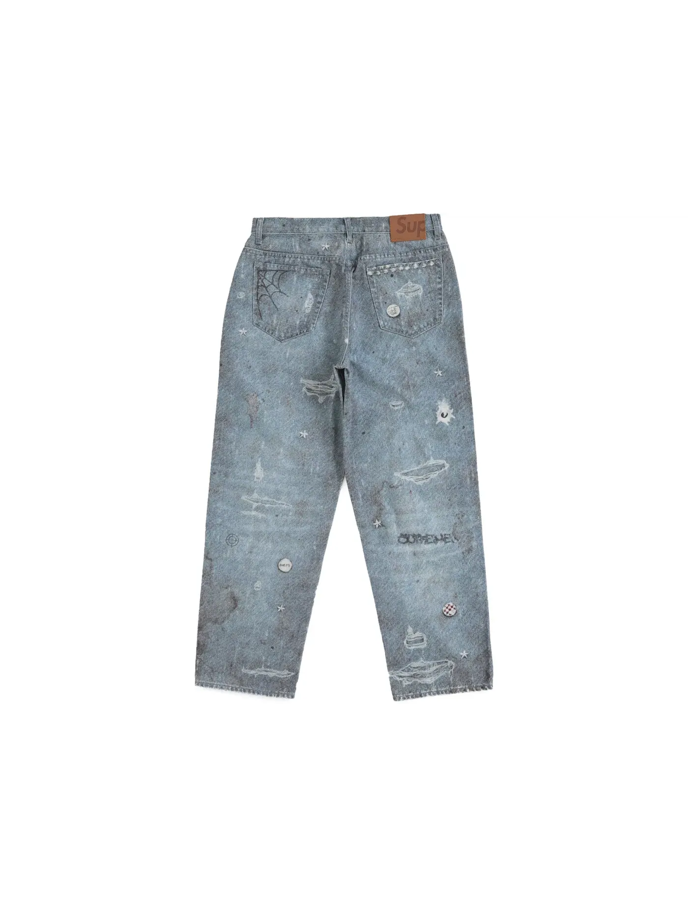 Мужские джинсы свободного кроя с оптической иллюзией HJR Trompe L'oeil Loose Fit Jean Supreme — изображение 2 из 2, синий