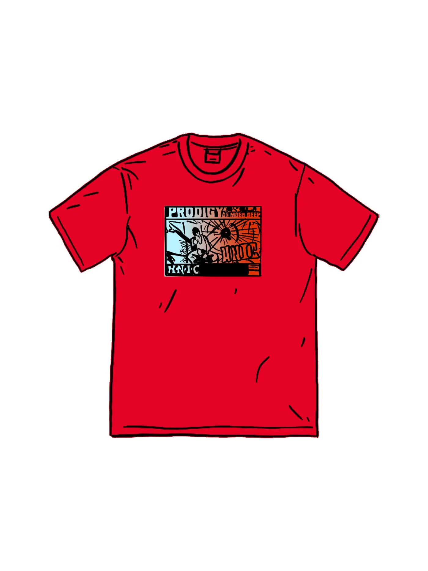 Мужская футболка с принтом Supreme Tee — изображение 1 из 1, красный