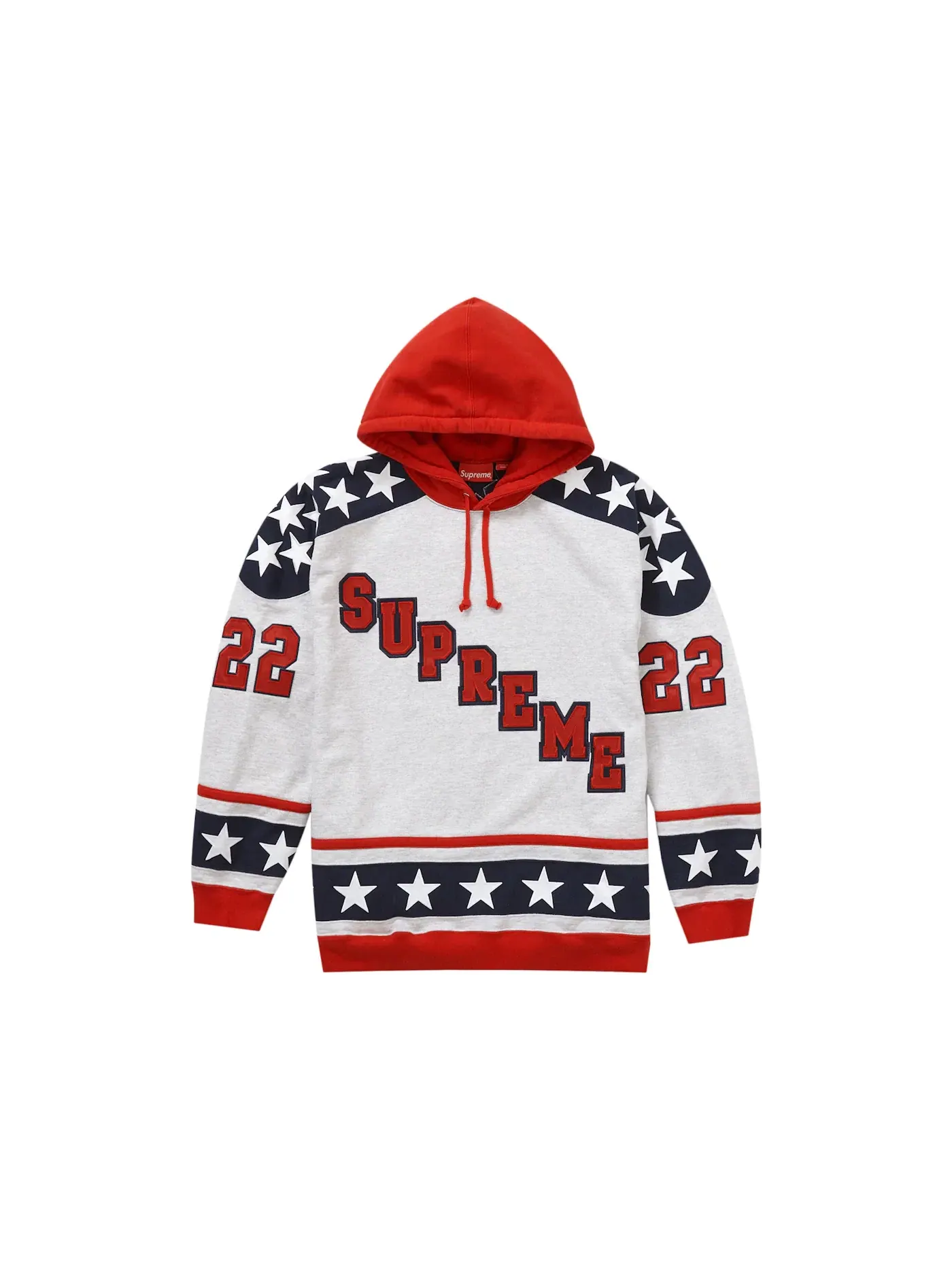 Мужское худи с капюшоном Supreme Sweatshirt (FW22) — изображение 1 из 2, серый