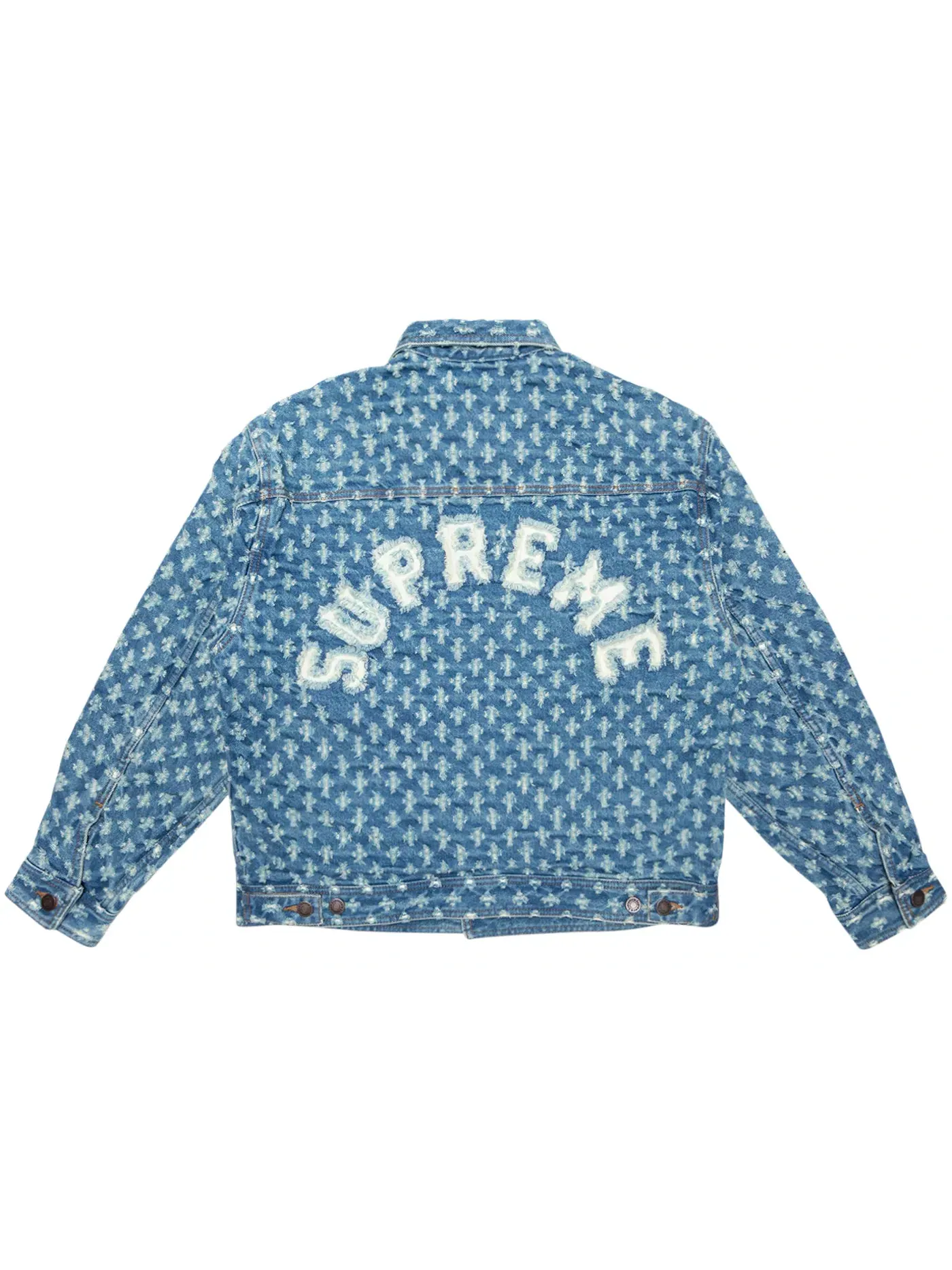 Мужская джинсовая куртка-тракер с перфорацией Supreme Hole Punch Denim Trucker Jacket — изображение 1 из 2, синий