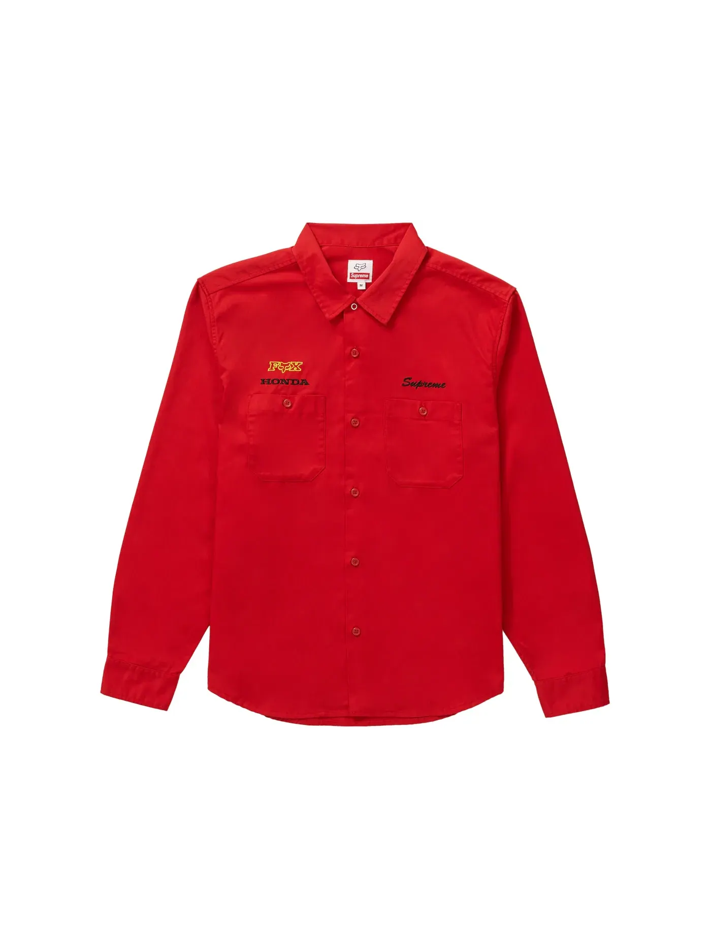 Мужская рубашка с принтом Supreme Honda Fox Racing Work Shirt — изображение 1 из 2, красный