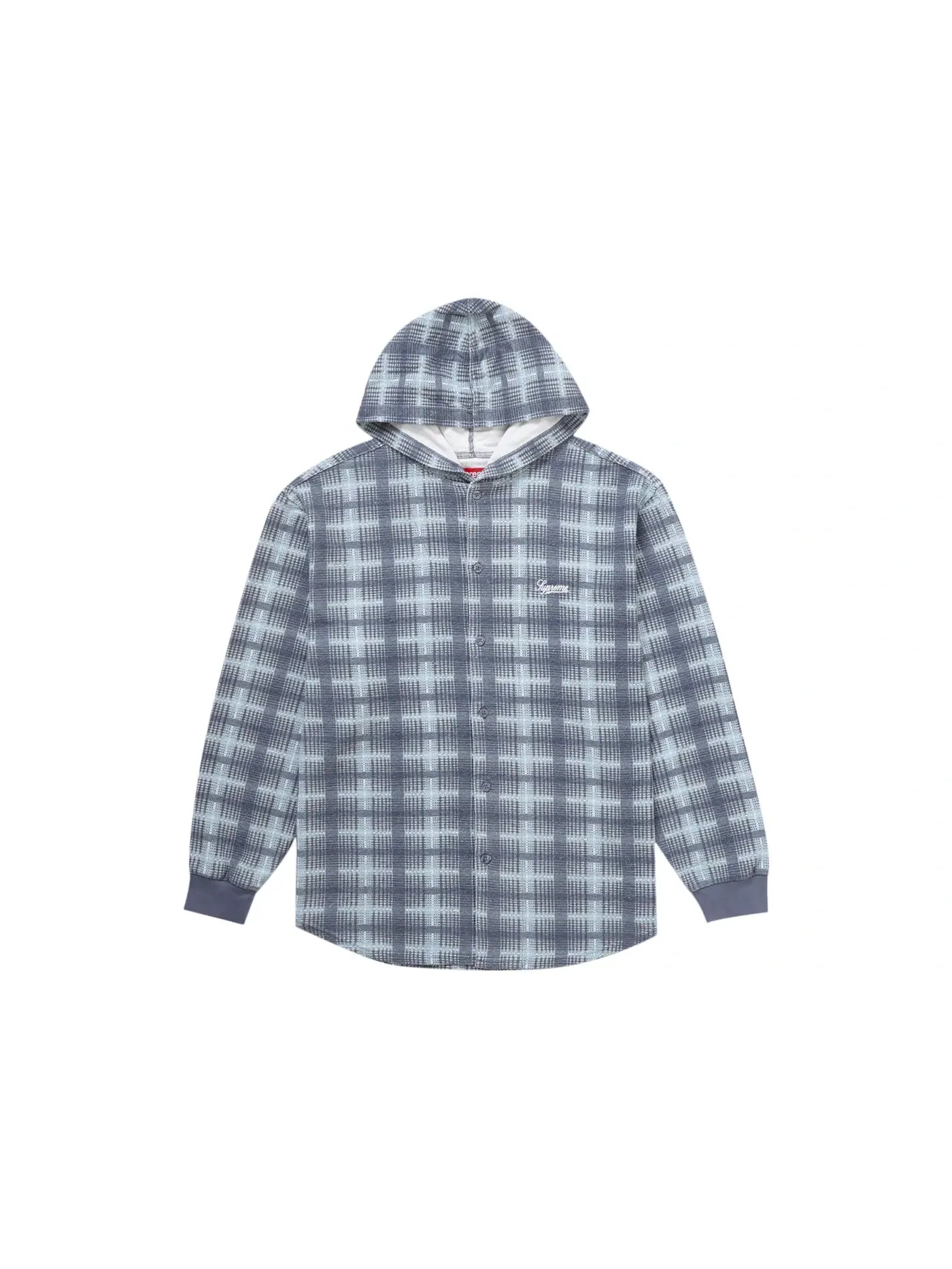 Мужская рубашка с капюшоном клетчатая Supreme — изображение 1 из 1, синий