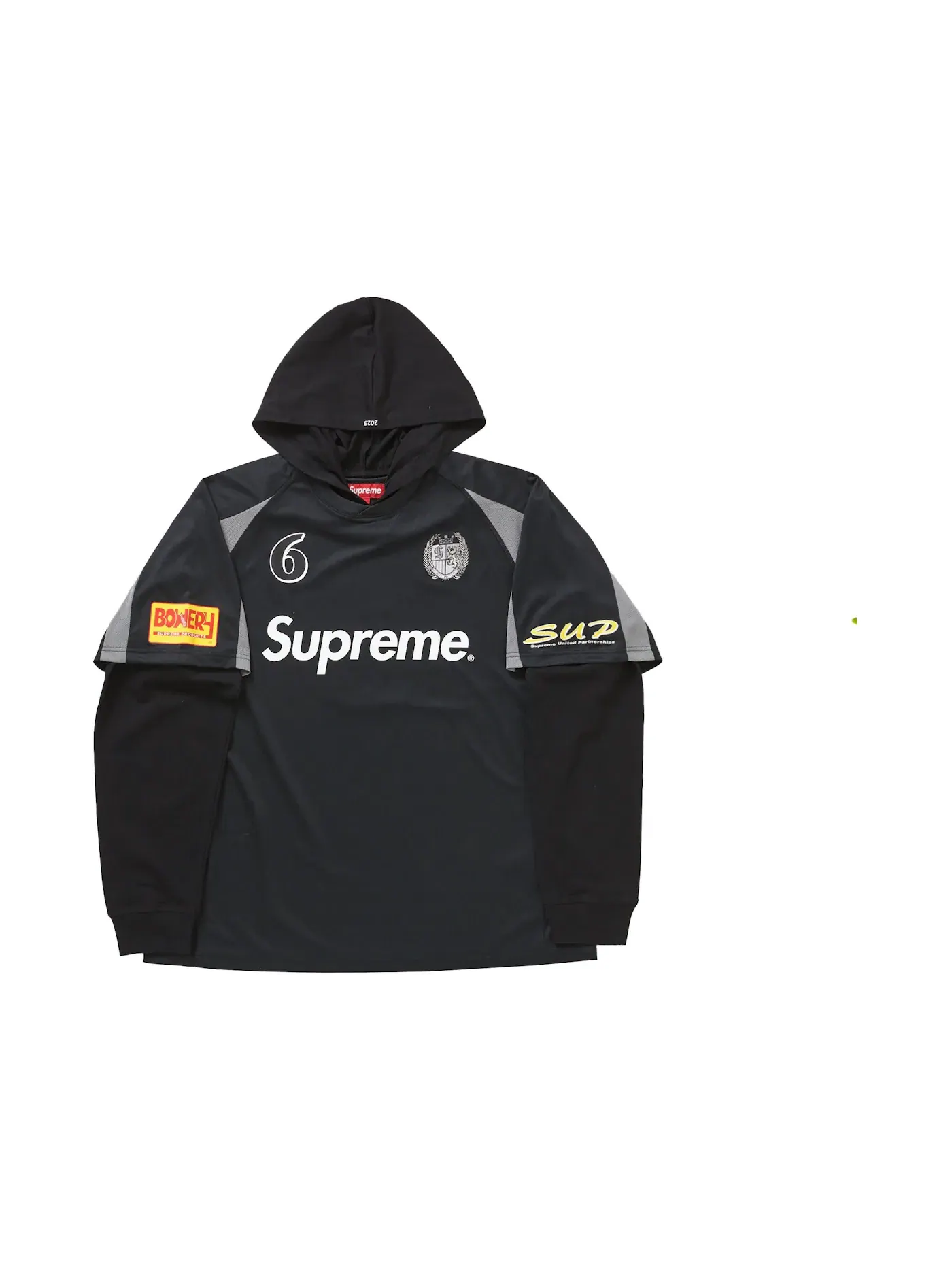 Мужская футболка с капюшоном с принтом Jersey Supreme — изображение 1 из 2, черный