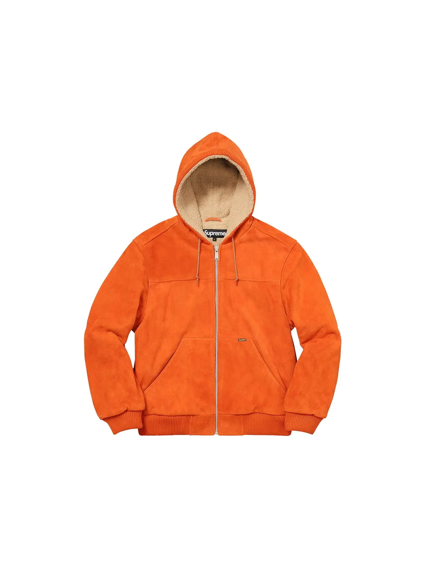 Мужская куртка из замши с капюшоном Supreme Orange — изображение 1 из 3