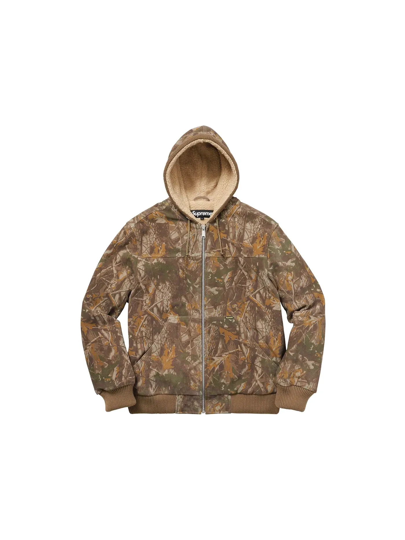 Мужская куртка с принтом Supreme Hooded Suede Work Jacket Tree Camo, Tree Camo — изображение 1 из 3