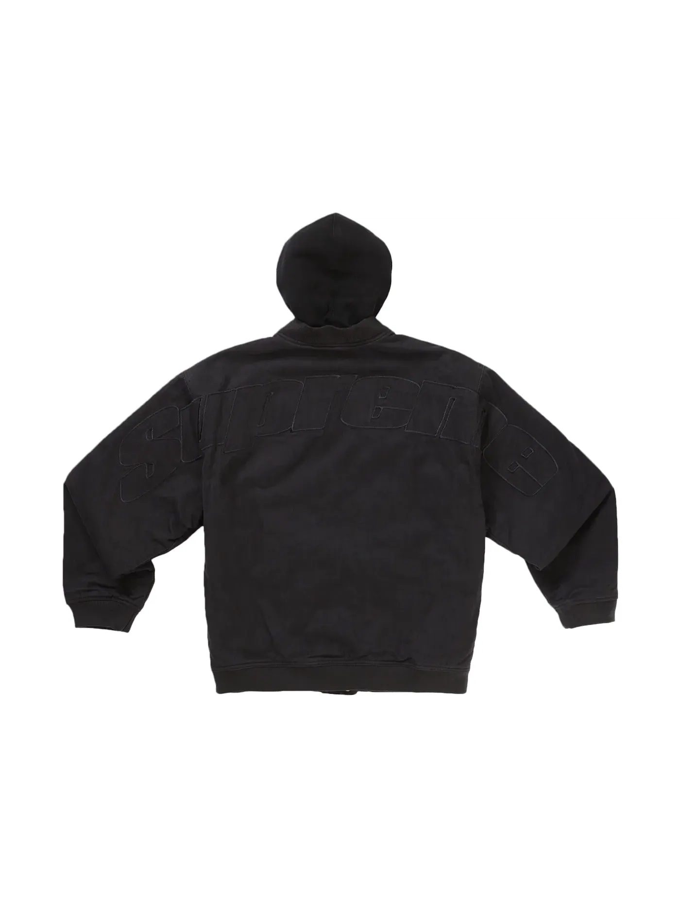 Мужская куртка-бомбер Supreme Hooded Twill Varsity Jacket — изображение 3 из 3, черный