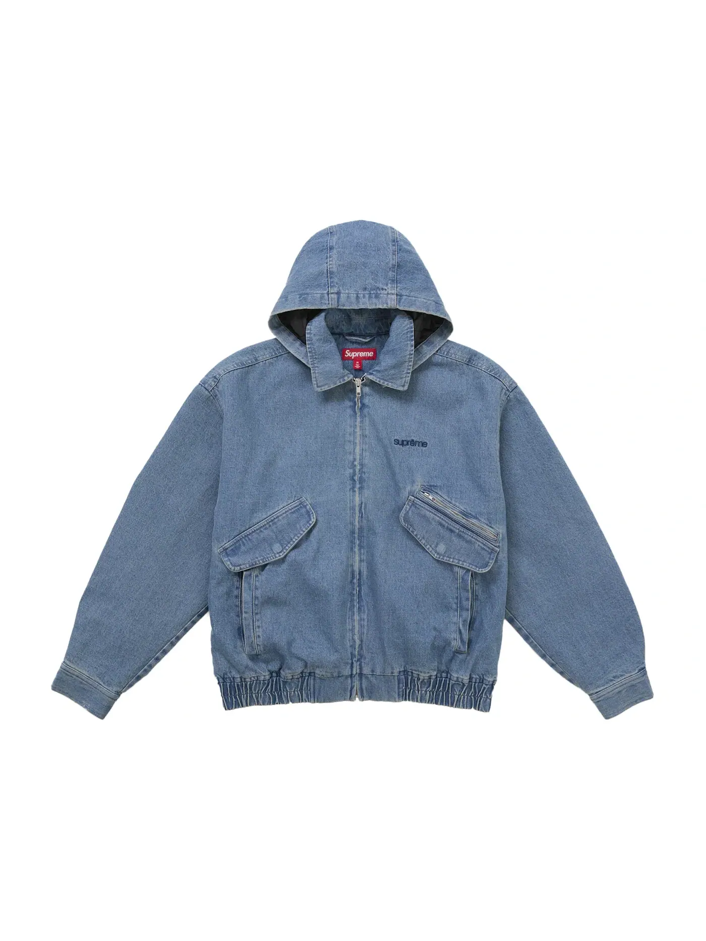 Мужская джинсовая куртка с капюшоном Supreme Jacket — изображение 1 из 1, джинсовый синий
