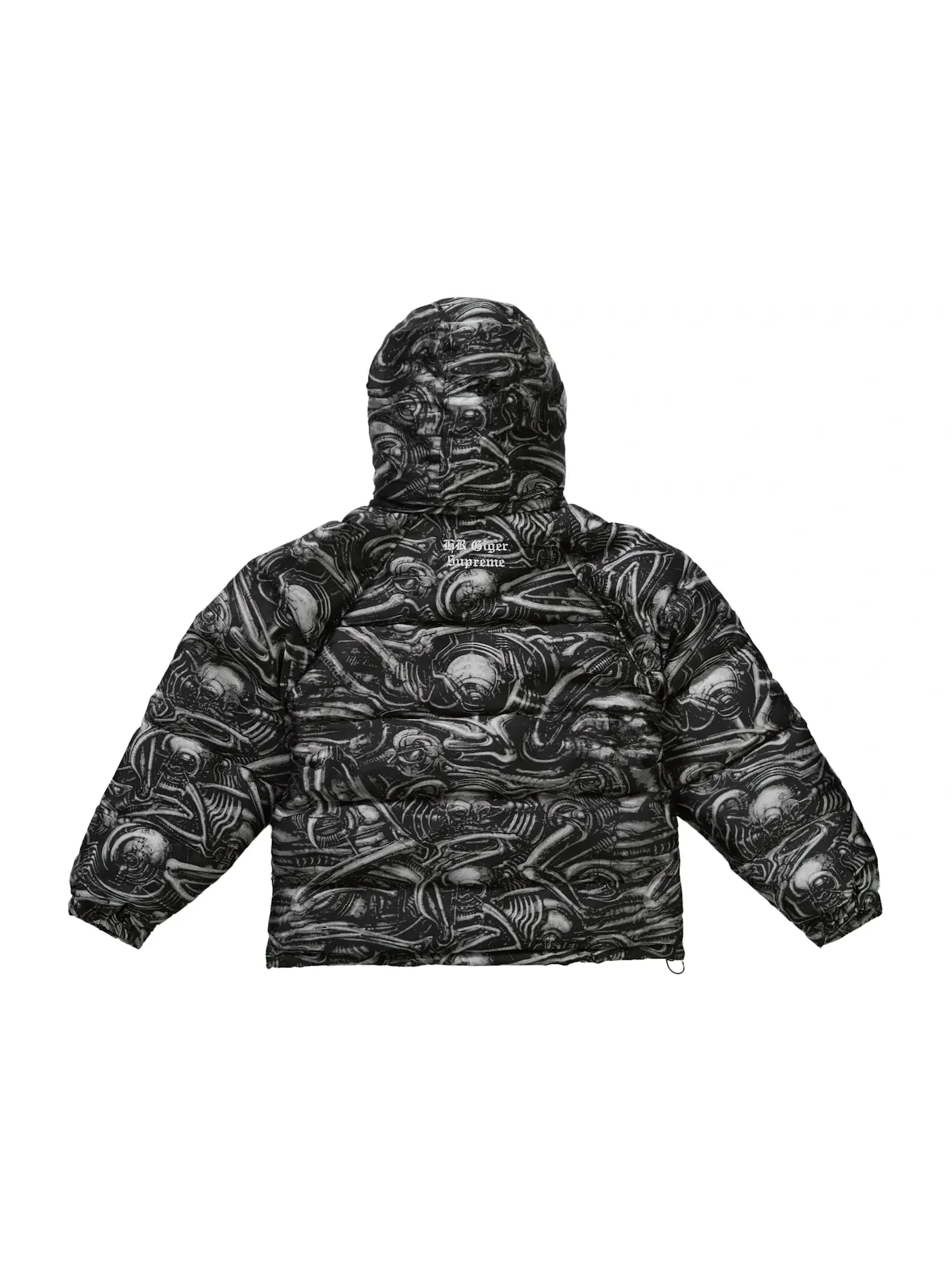 Мужская пуховая куртка с жаккардовым принтом Supreme H.R. Giger — изображение 3 из 5, черный