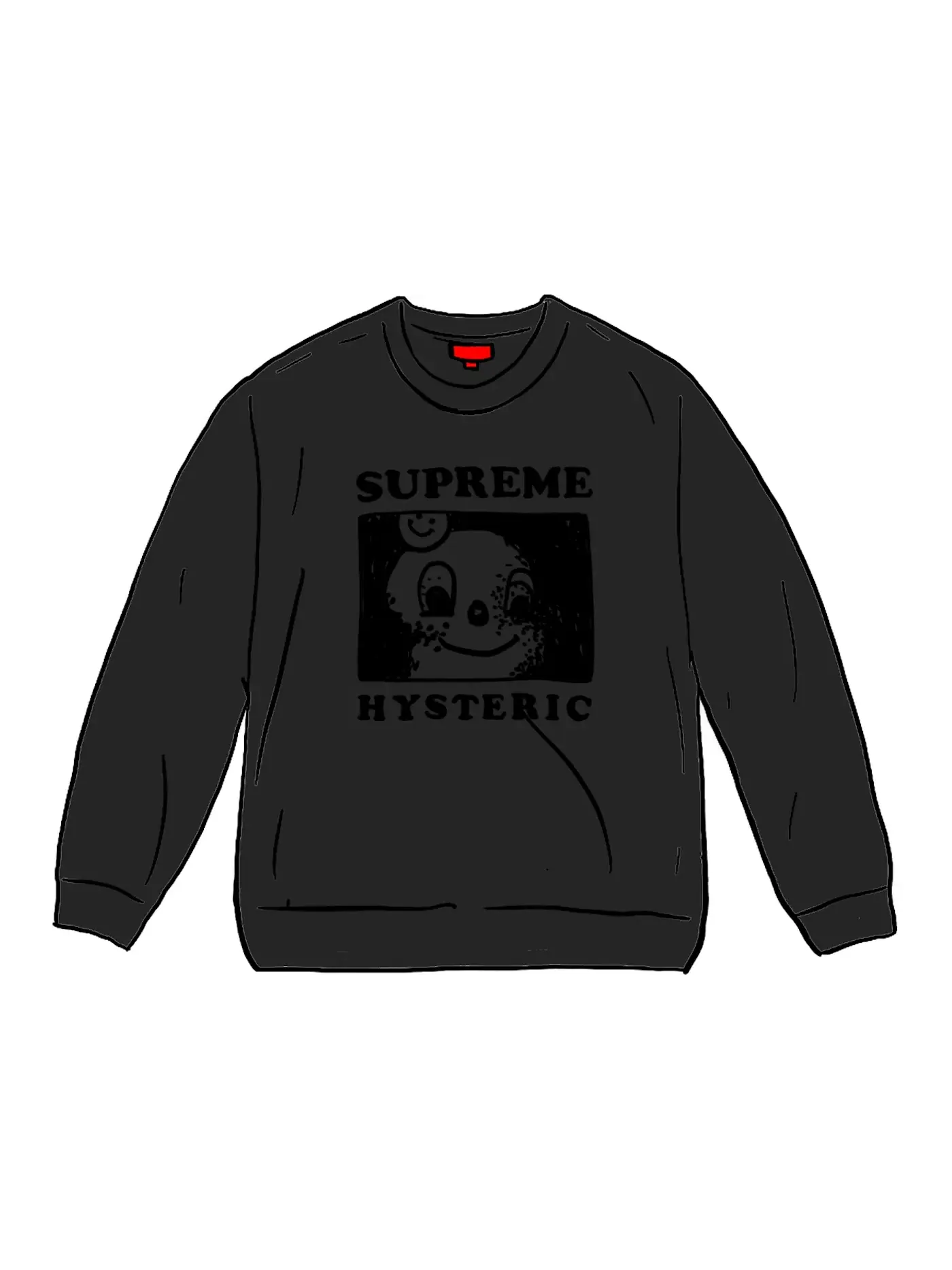 Мужской свитшот с принтом Hysteric Glamour Supreme — изображение 1 из 1, черный