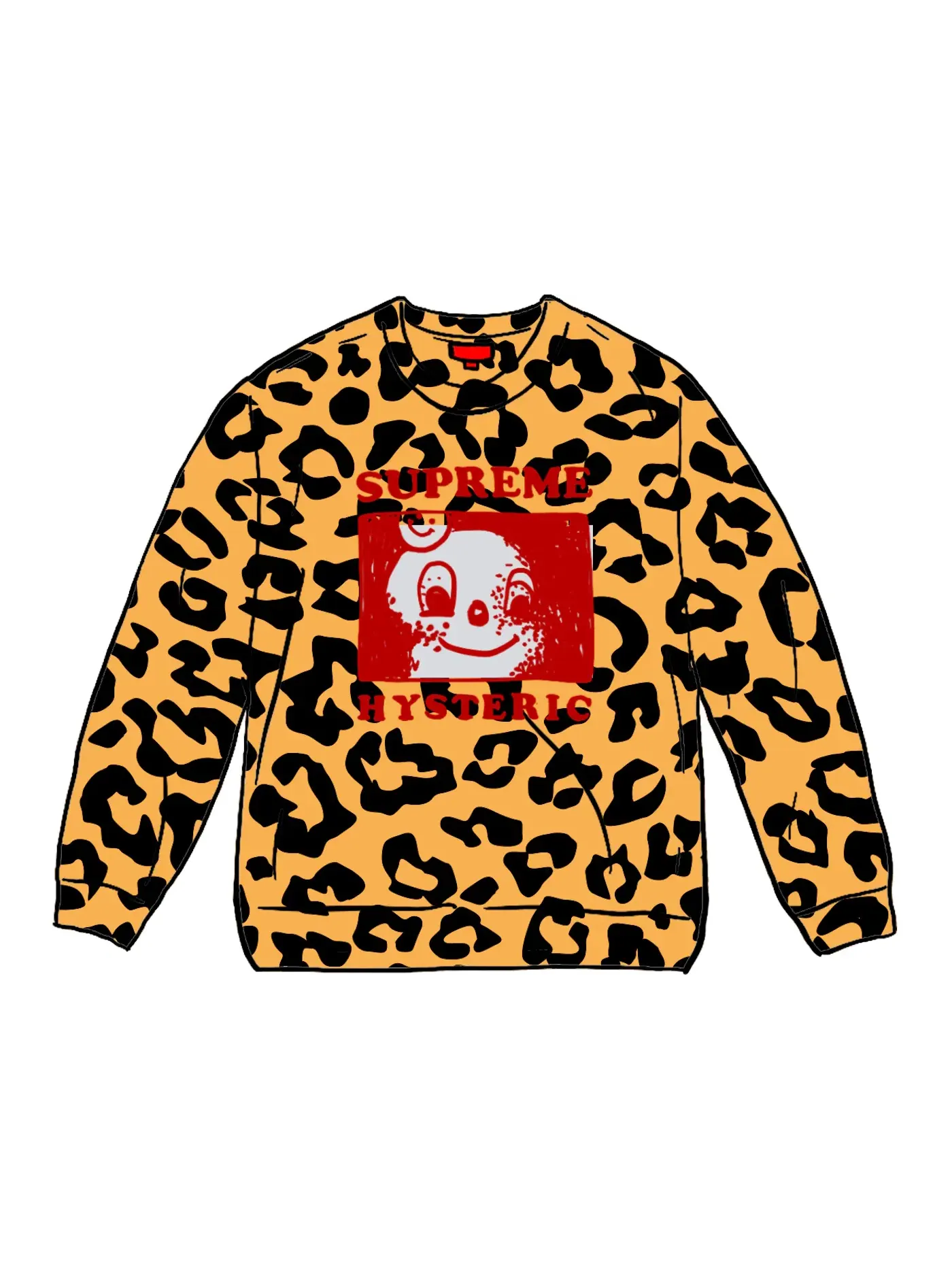 Мужской свитшот с принтом Leopard Supreme — изображение 1 из 1, леопардовый