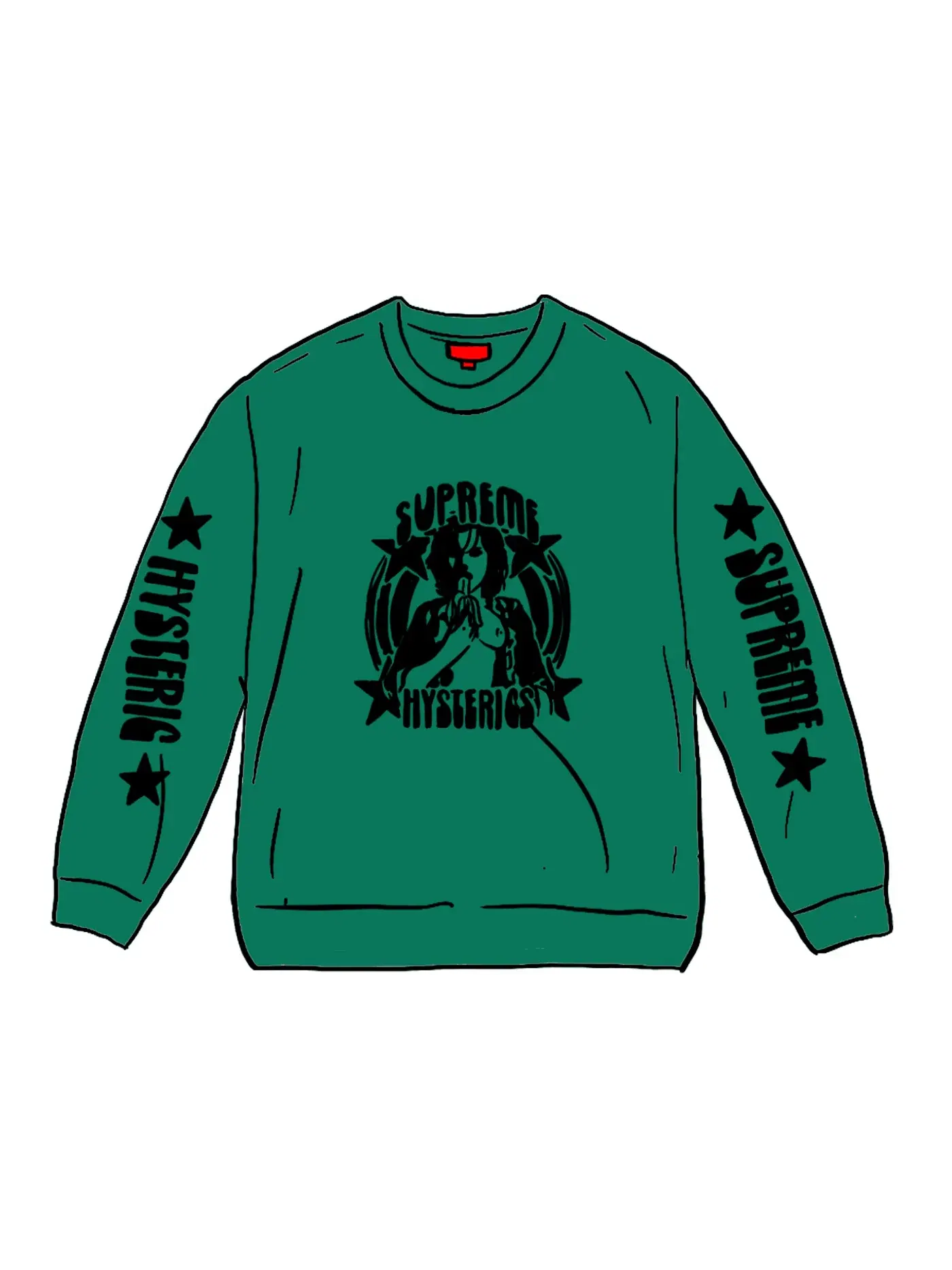 Мужская футболка с длинным рукавом Supreme HYSTERIC GLAMOUR L/S Tee — изображение 1 из 1, зеленый
