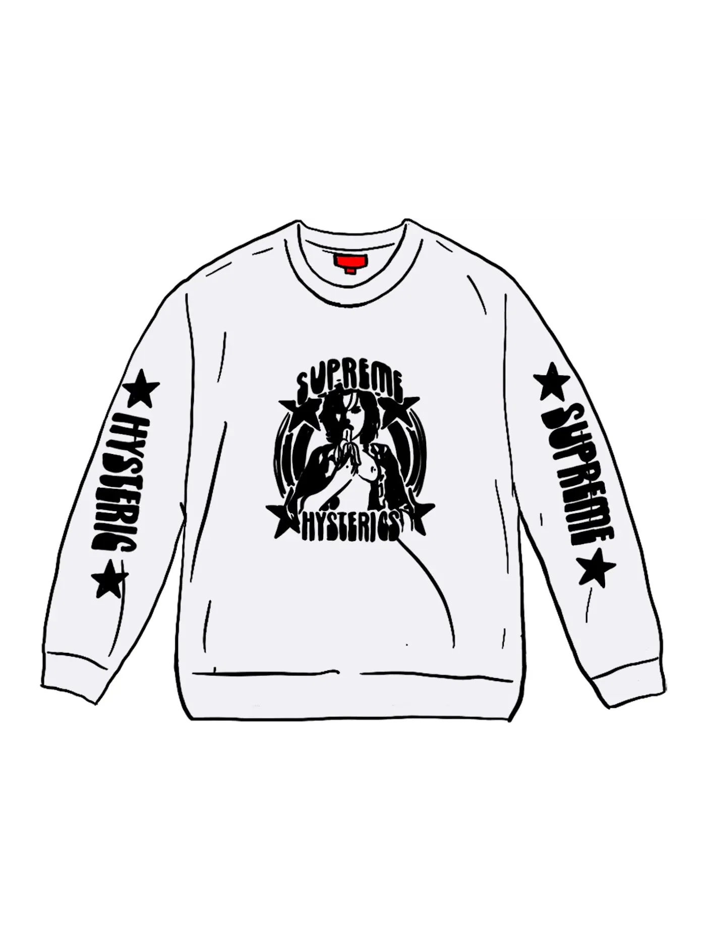 Мужская футболка с длинным рукавом Supreme HYSTERIC GLAMOUR L/S Tee — изображение 1 из 1, белый