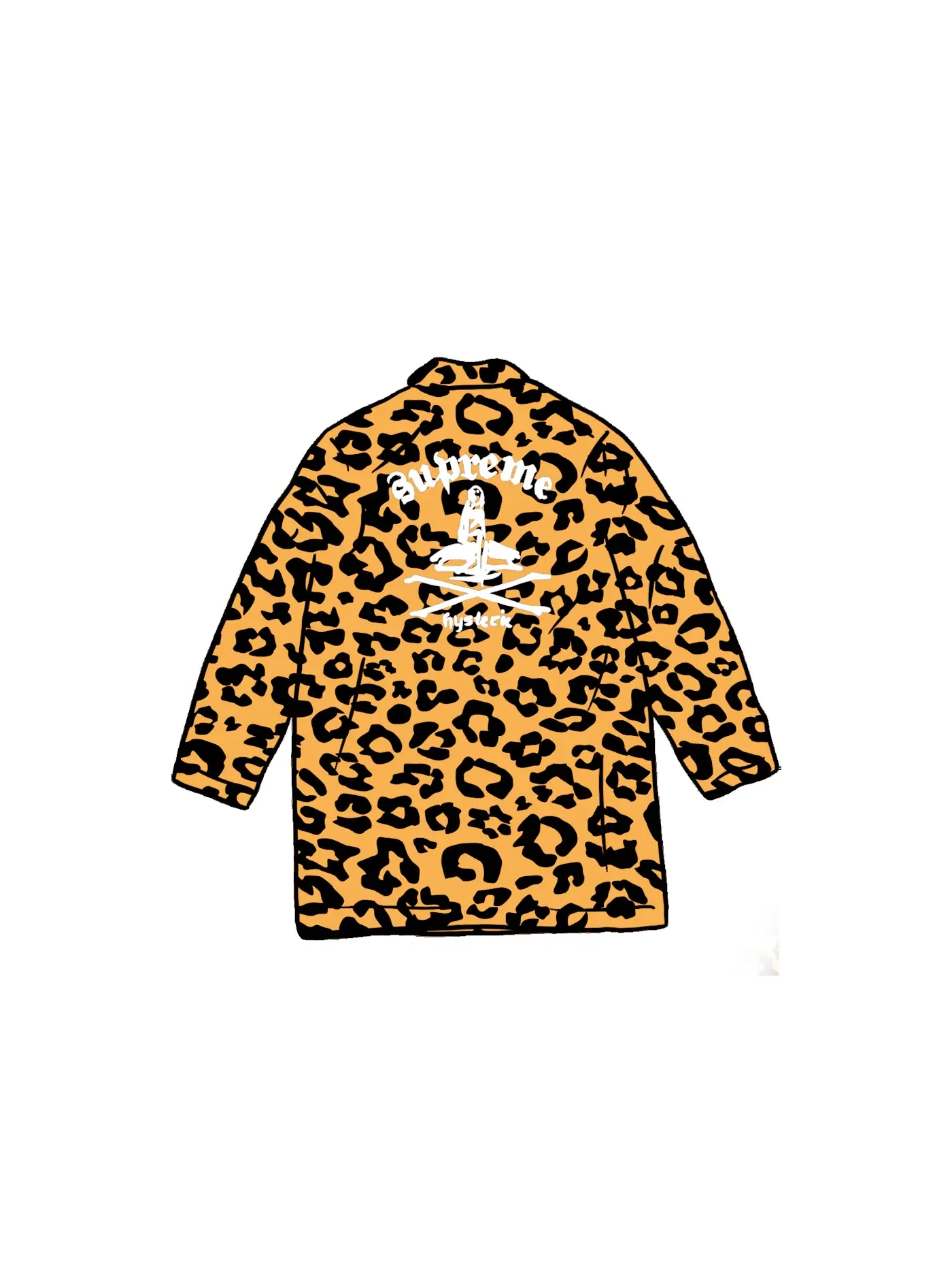 Мужское пальто-тренч с леопардовым принтом Supreme HYSTERIC GLAMOUR Leopard Trench — изображение 1 из 1, бежевый
