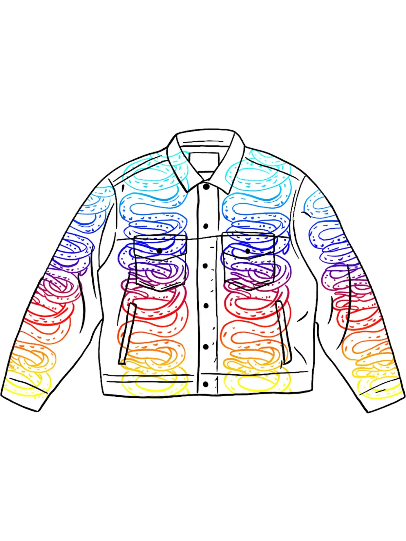Мужская джинсовая куртка с принтом Snake Denim Trucker Jacket Supreme — изображение 1 из 1, белый