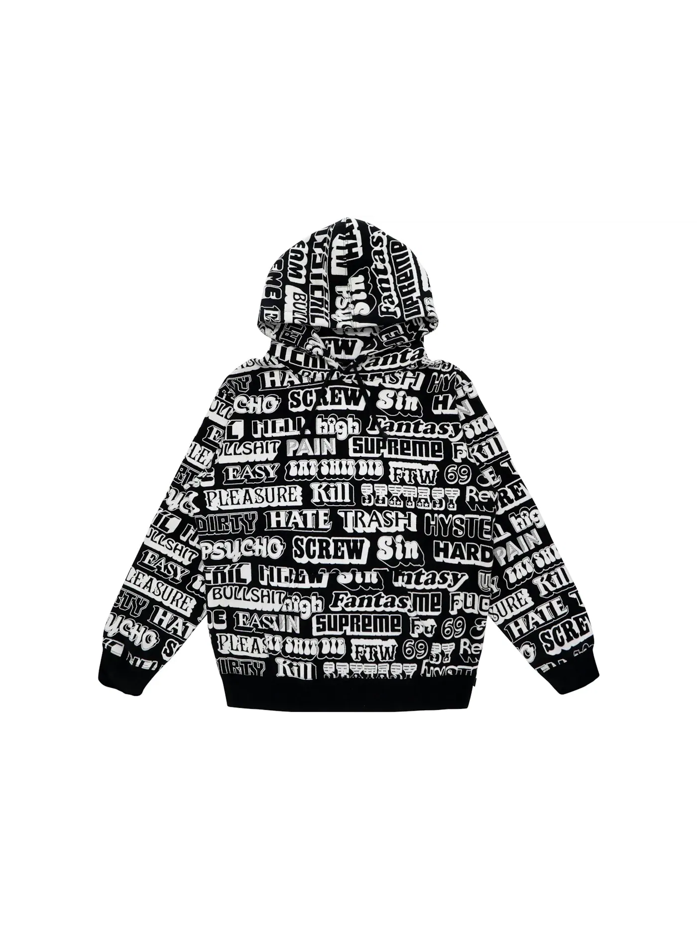 Мужской худи с принтом Hysteric Glamour Text Supreme — изображение 1 из 1, черный