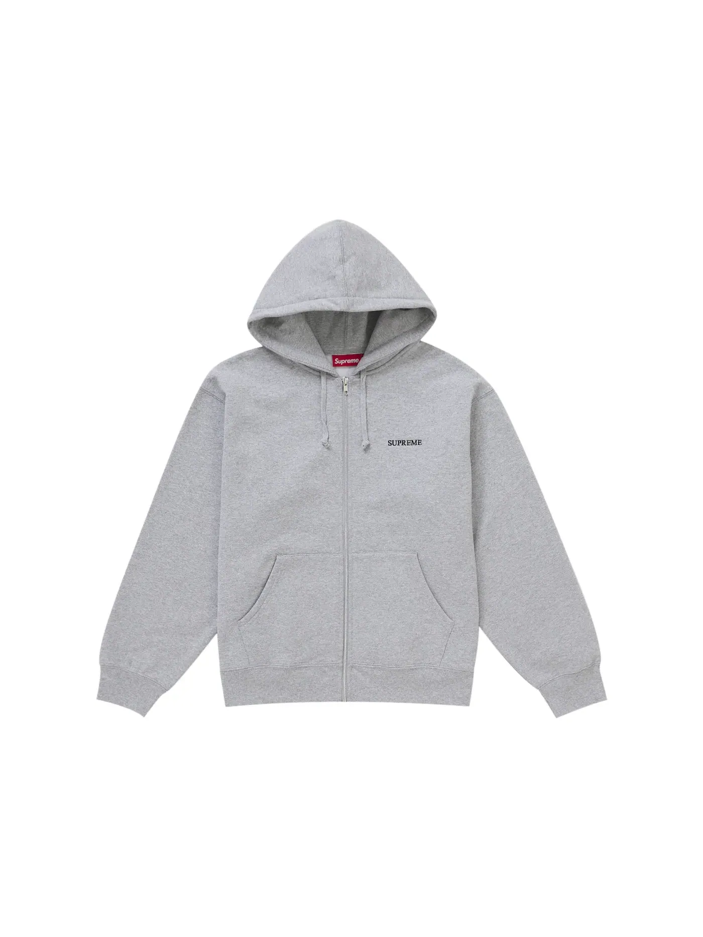 Мужская худи на молнии Supreme IDGAF Zip Up Hooded Sweatshirt — изображение 1 из 3, серый