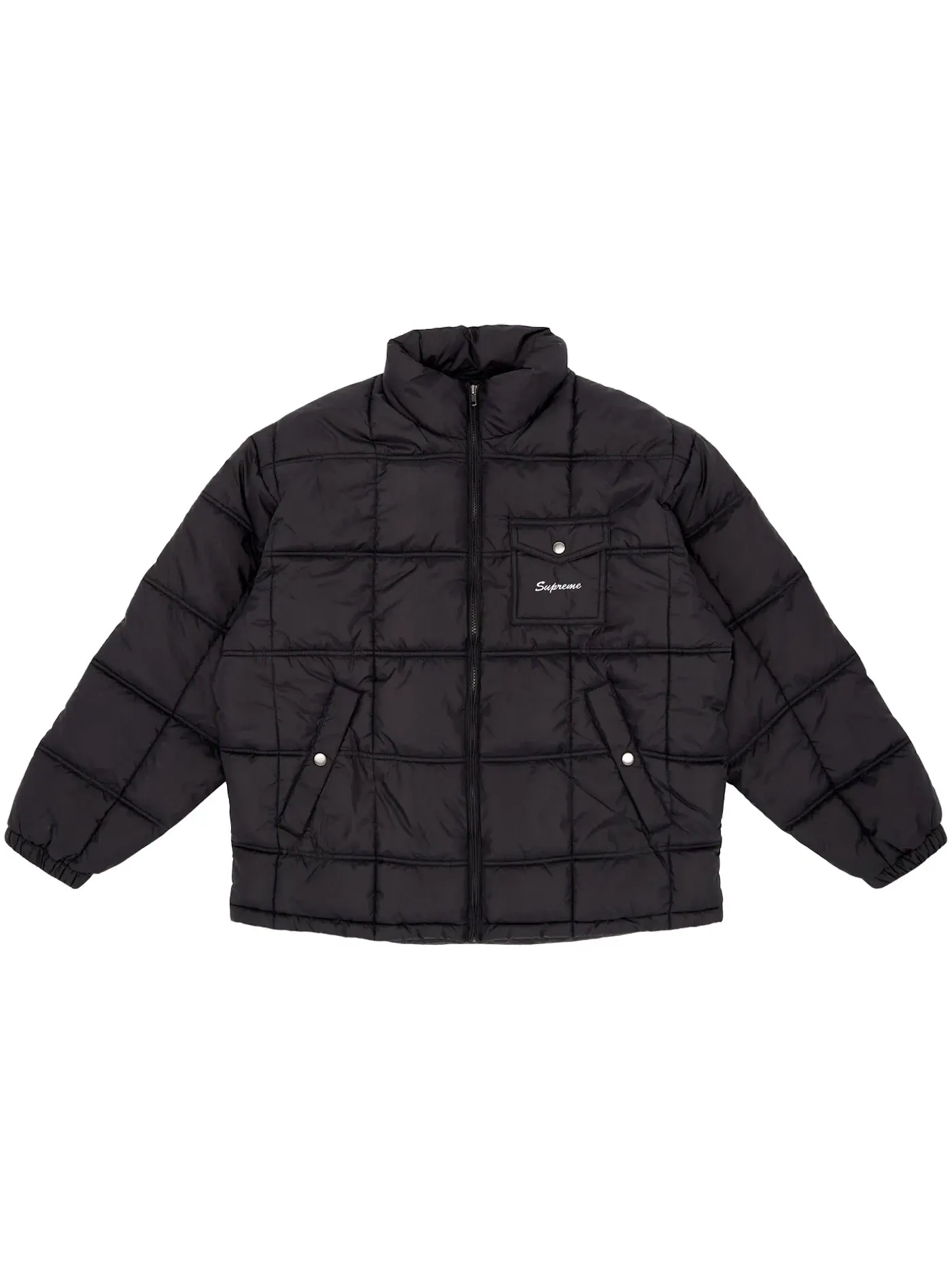 Мужская куртка-пуховик с принтом Supreme Iggy Pop Puffy Jacket — изображение 1 из 3, черный