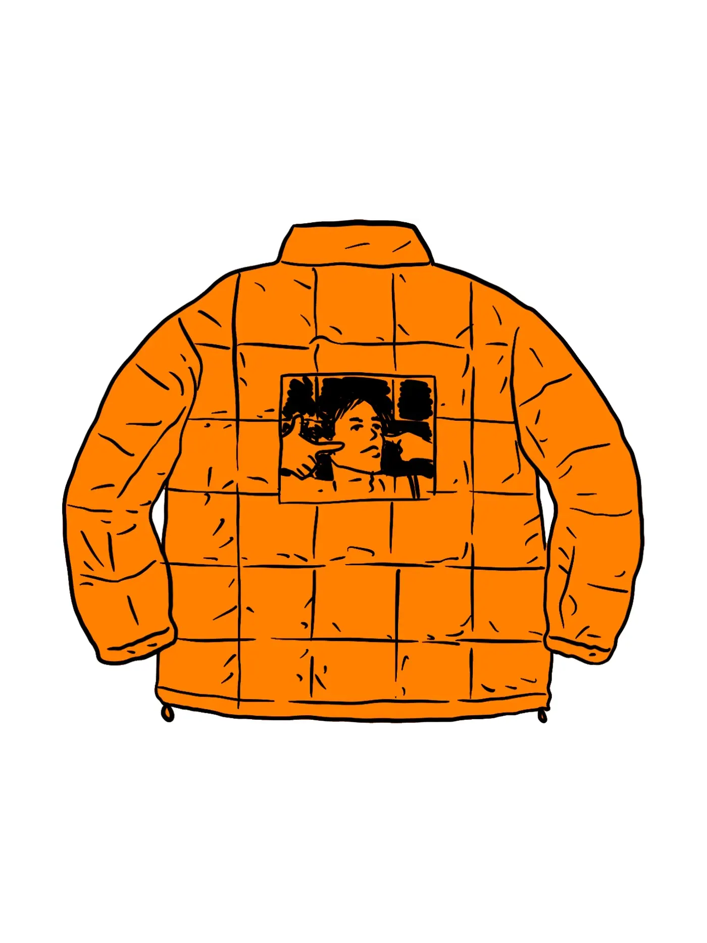 Мужская куртка с принтом Supreme Iggy Pop Puffy Jacket — изображение 1 из 1, оранжевый