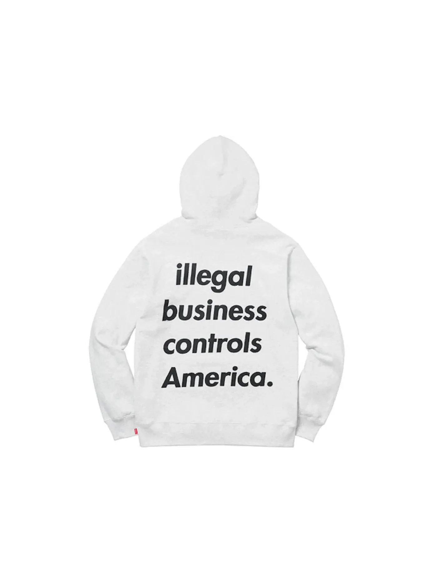Мужская худи с принтом Illegal Business Supreme — изображение 2 из 2, серый