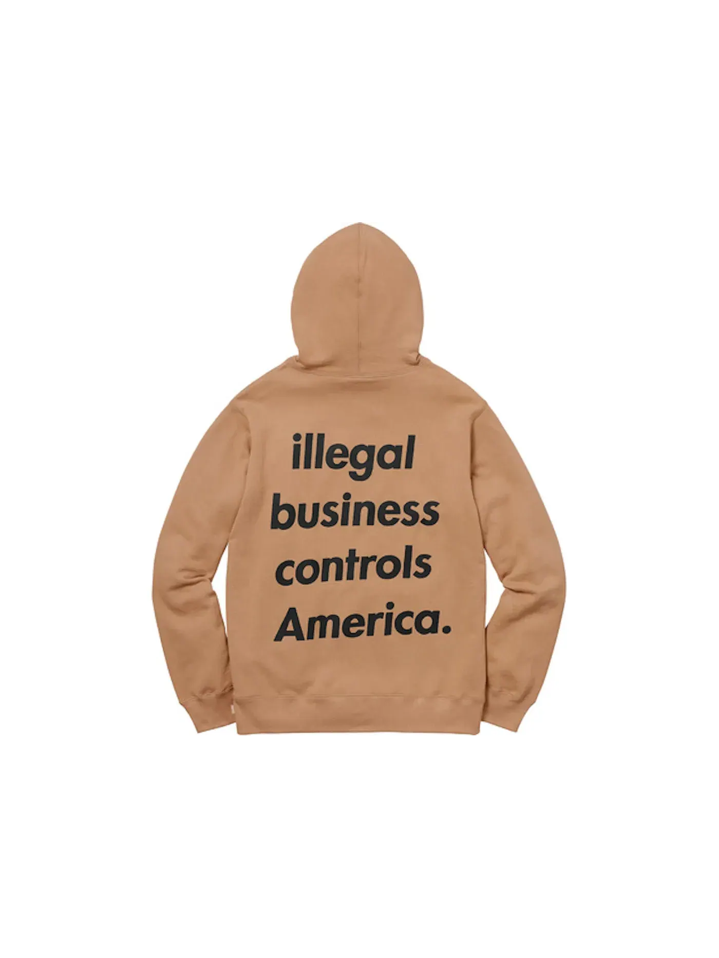 Мужской худи с принтом Supreme Illegal Business — изображение 2 из 2, светло-коричневый
