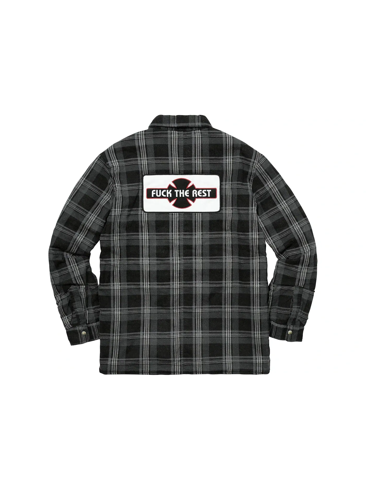 Мужская фланелевая рубашка с квилтингом Supreme Independent Quilted Flannel Shirt — изображение 3 из 3, черный