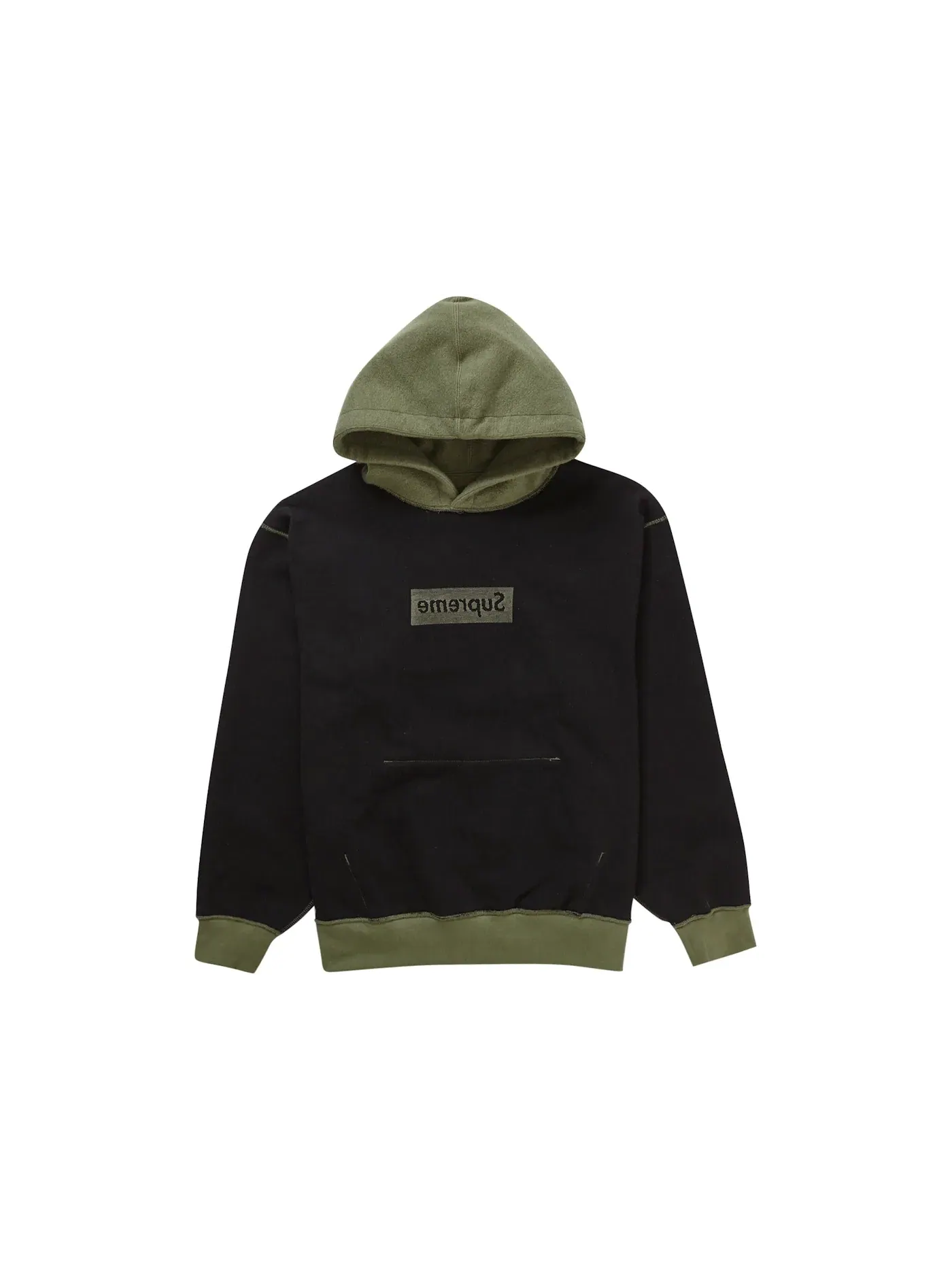 Мужской худи с принтом Supreme Inside Out Box Logo Supreme — изображение 2 из 3, светлый оливковый