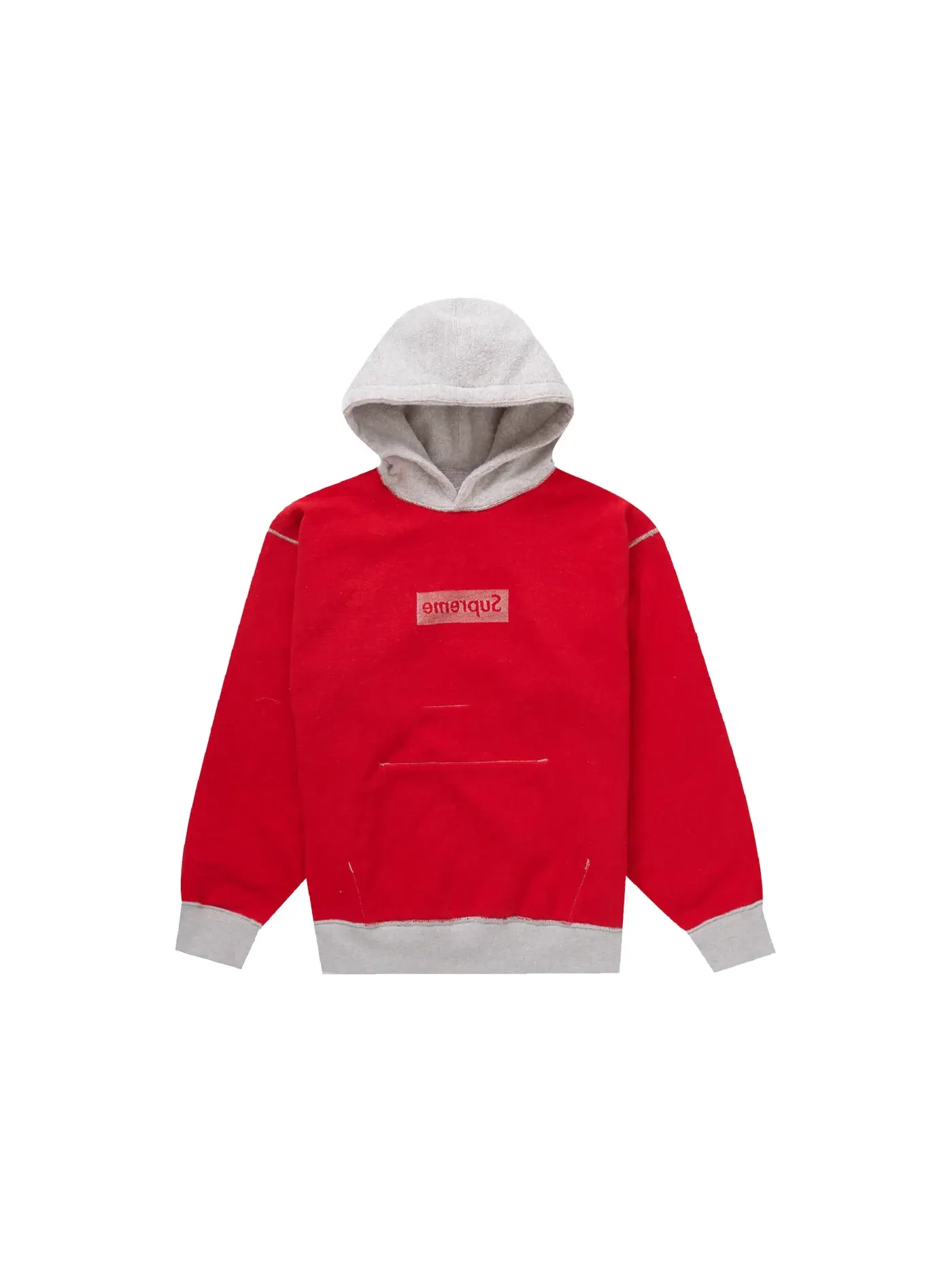Мужская худи с принтом Supreme Inside Out Box Logo — изображение 2 из 3, серый