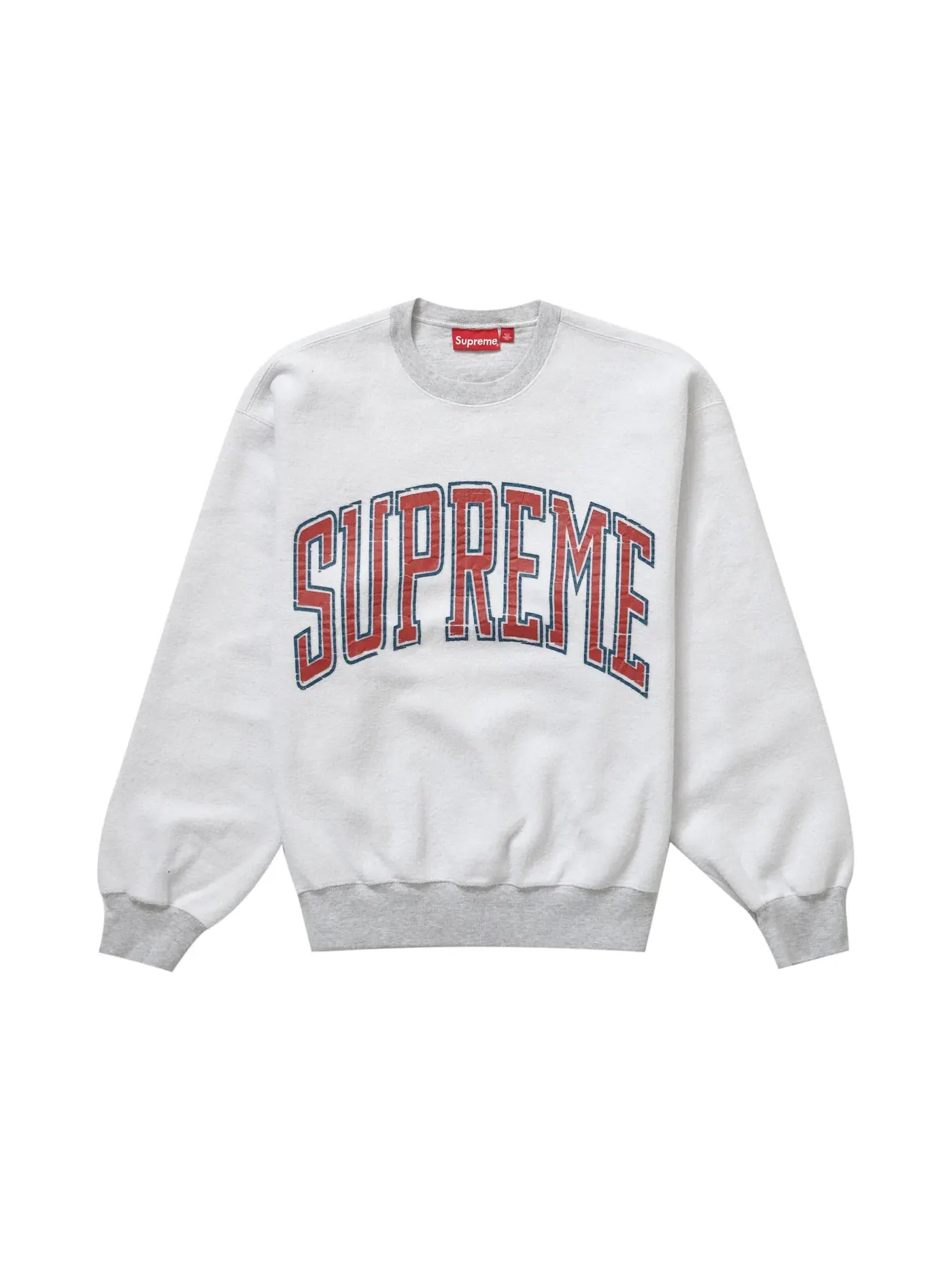 Мужской свитшот с принтом Supreme Crewneck — изображение 1 из 1, серый
