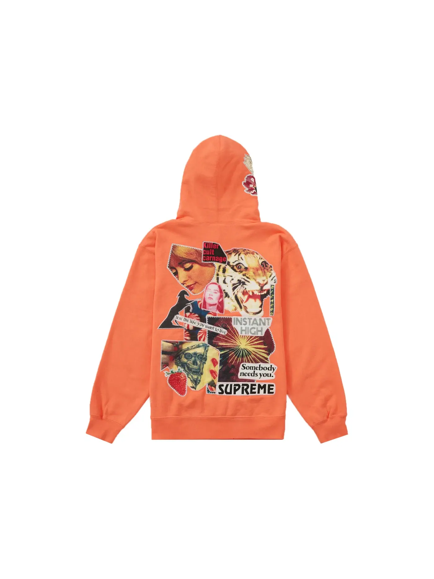Мужская худи с принтом Supreme Instant High Patches — изображение 2 из 2, абрикос