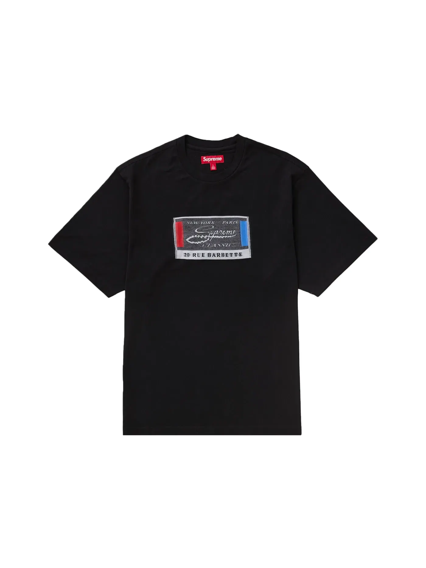 Мужская футболка с принтом Supreme Intarsia Label Supreme — изображение 1 из 1, черный