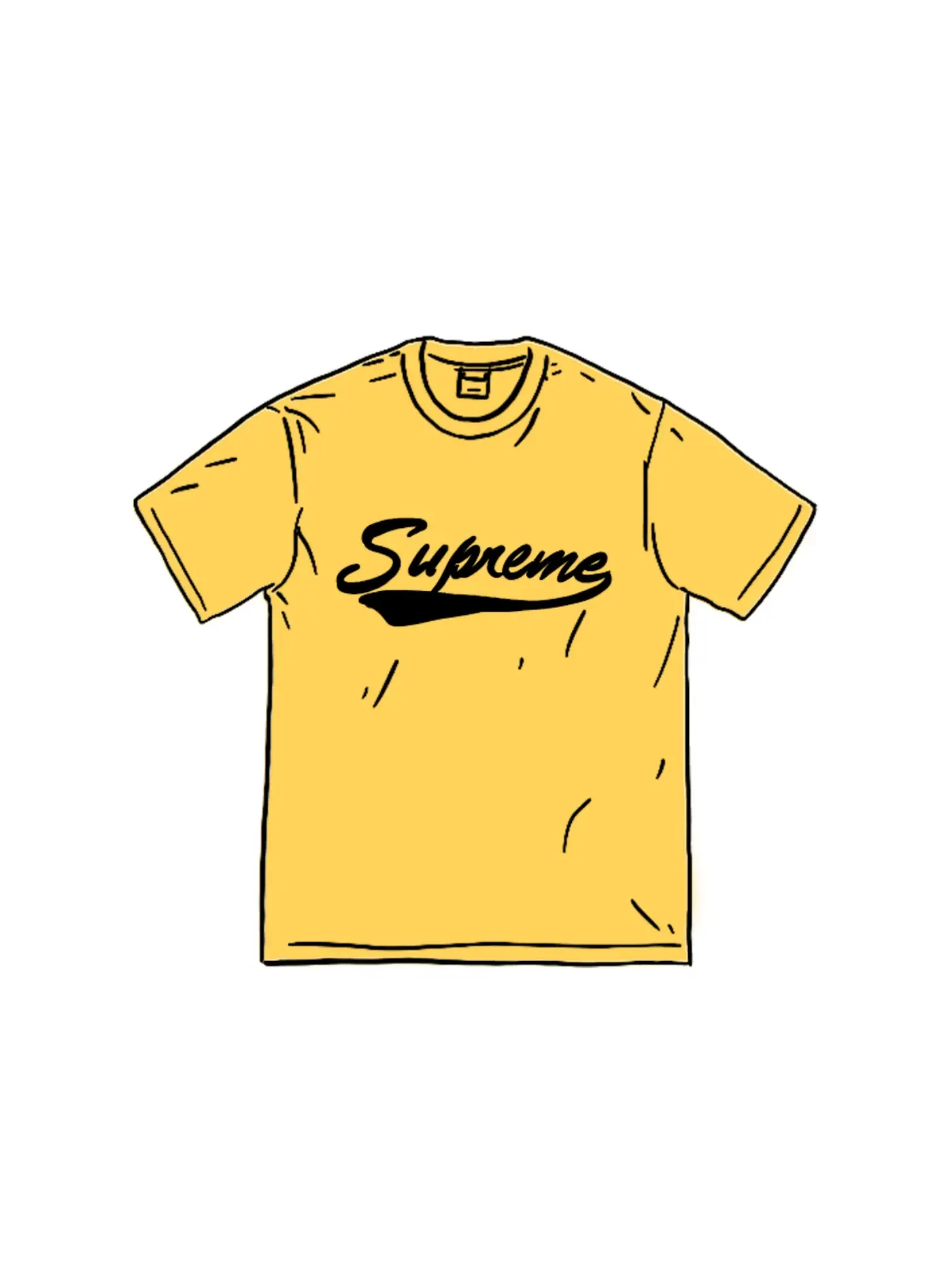 Мужская футболка с принтом Supreme S/S Top — изображение 1 из 1, желтый