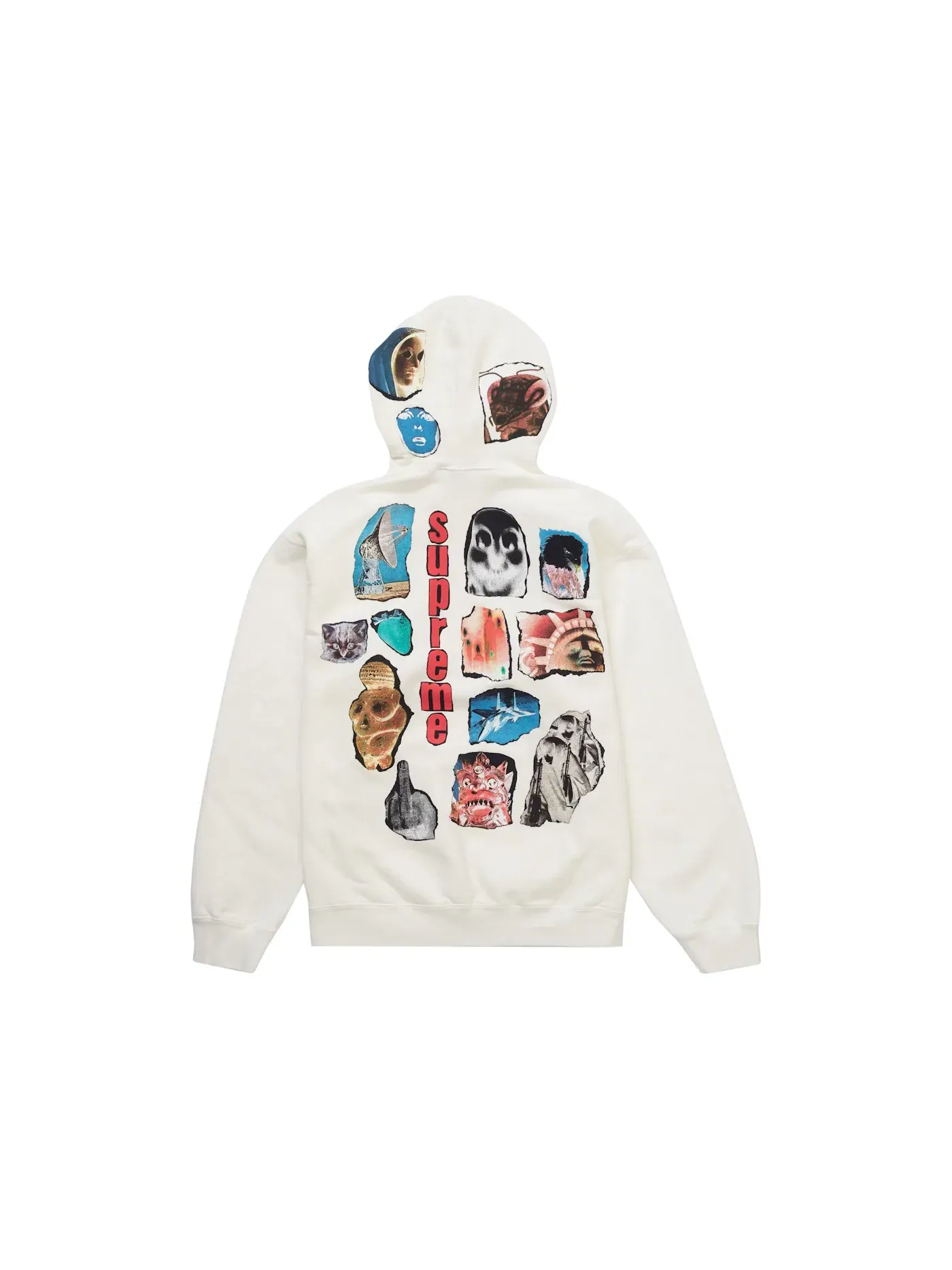 Мужской худи с инвертированным принтом Supreme Hooded Sweatshirt — изображение 1 из 2, белый