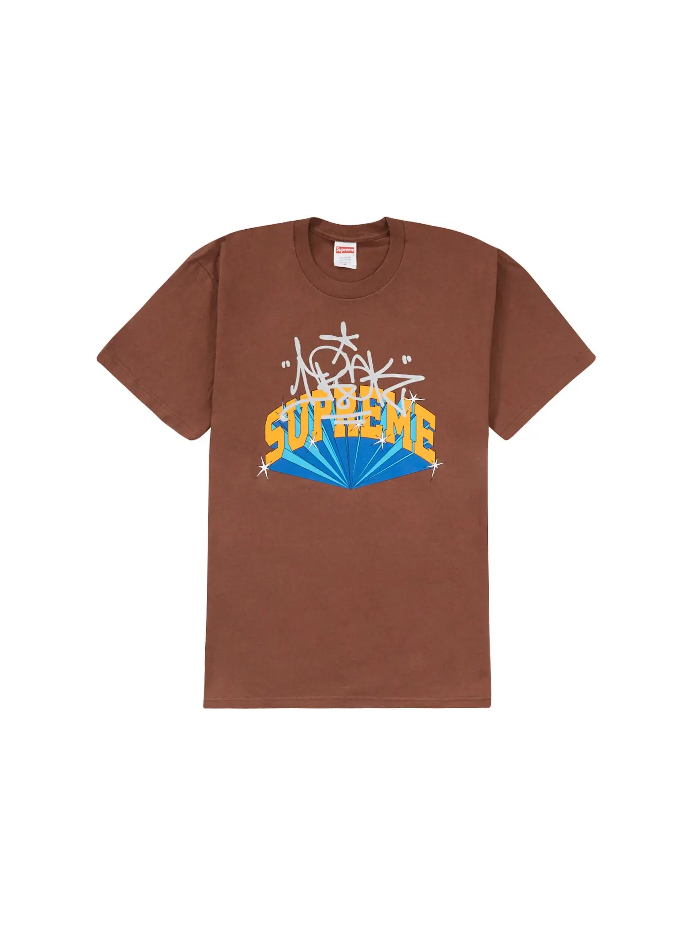Мужская футболка с принтом Supreme IRAK Arc Tee — изображение 1 из 1, коричневый