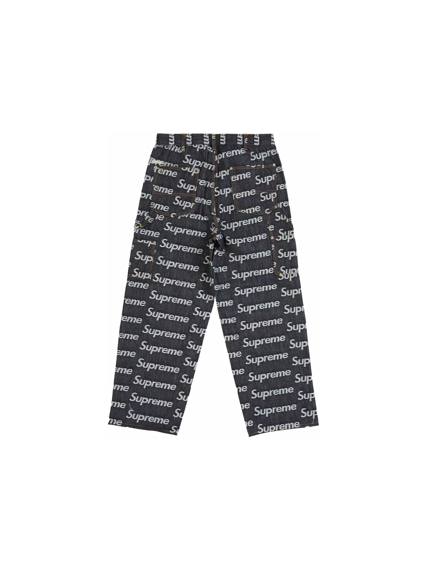 Мужские джинсовые брюки с двойным коленом Supreme Jacquard Logos Double Knee Denim Painter Jean — изображение 2 из 2, индиго